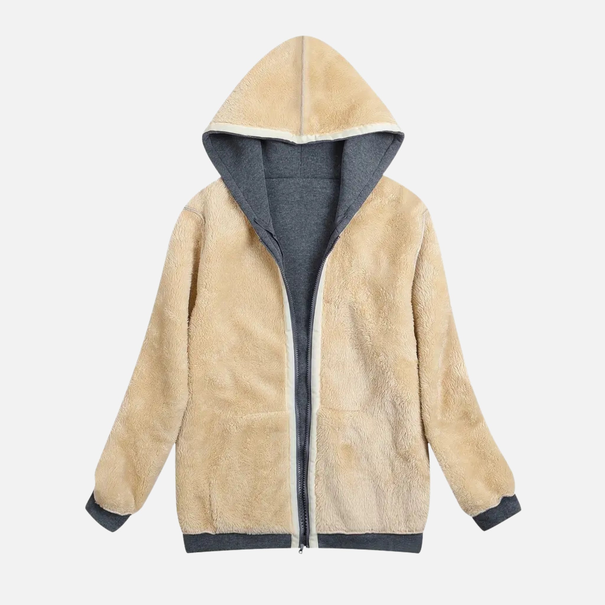 NolaKwin | Unisex Gruba Bluza Damska z Kapturem i Kieszeniami, Ciepła Kurtka z Zapięciem Z Przodu