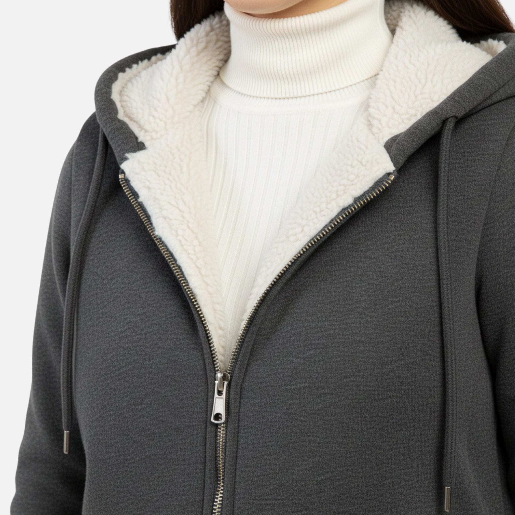 NolaKwin | Unisex Gruba Bluza Damska z Kapturem i Kieszeniami, Ciepła Kurtka z Zapięciem Z Przodu