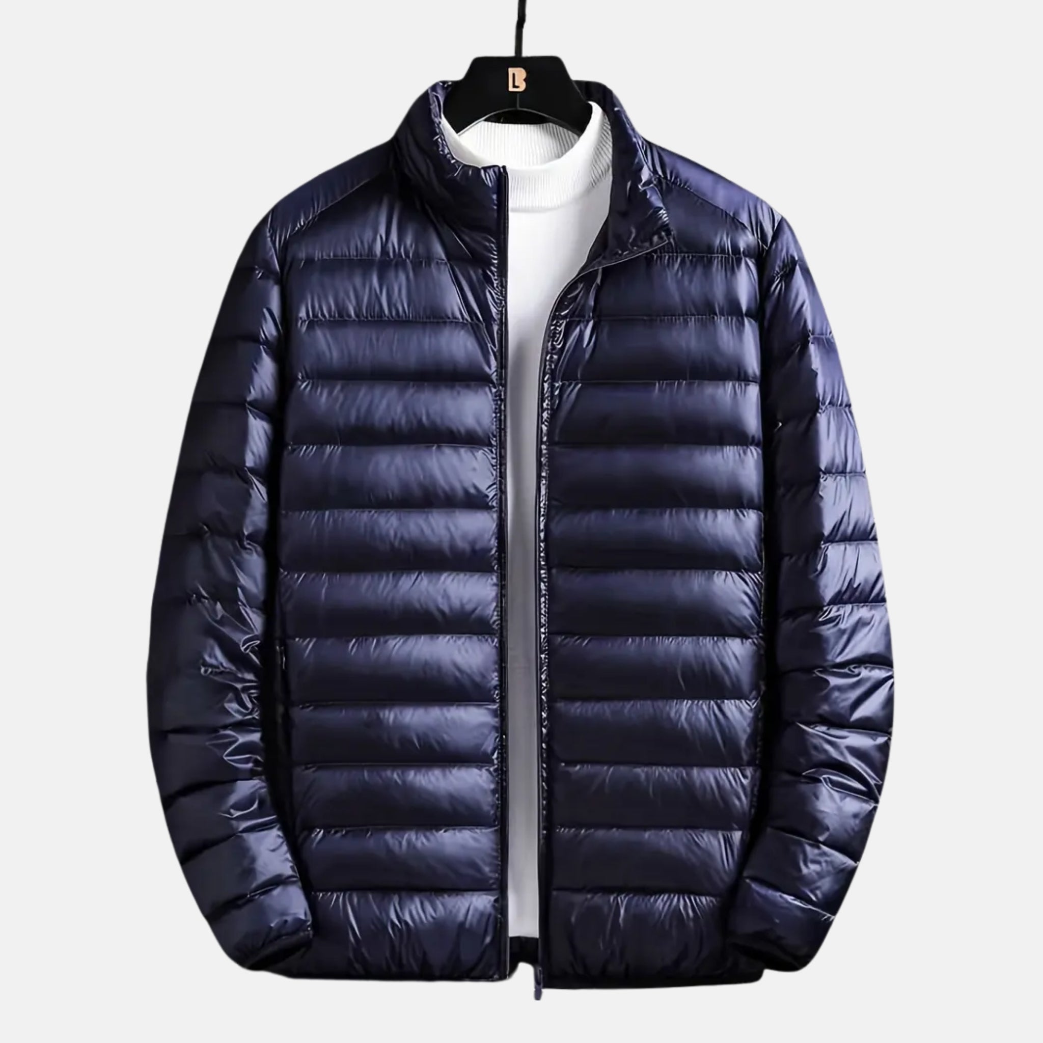 NolaKwin | Męska ultralekka kurtka puchowa na jesień - stylowa, cienka, biała