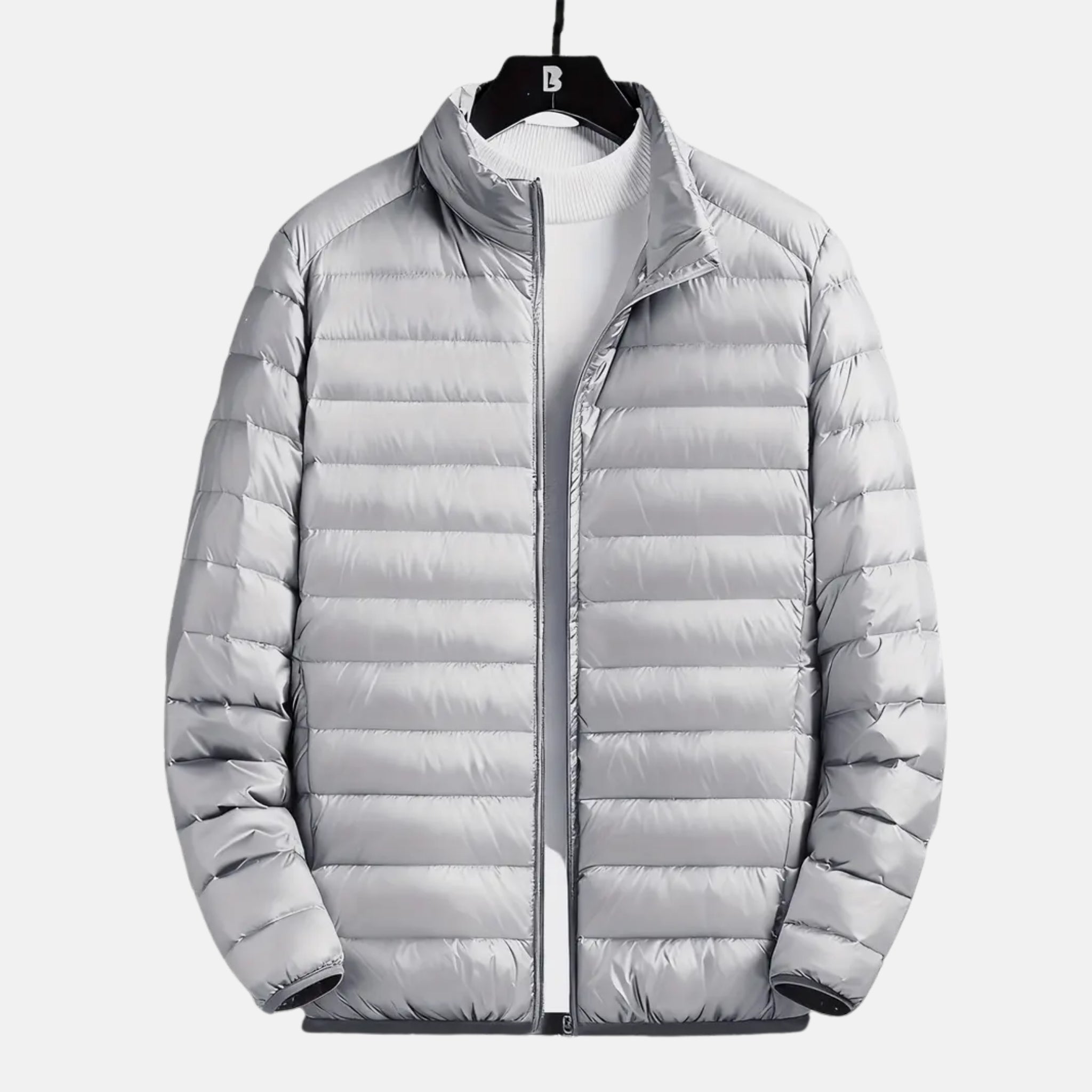 NolaKwin | Męska ultralekka kurtka puchowa na jesień - stylowa, cienka, biała