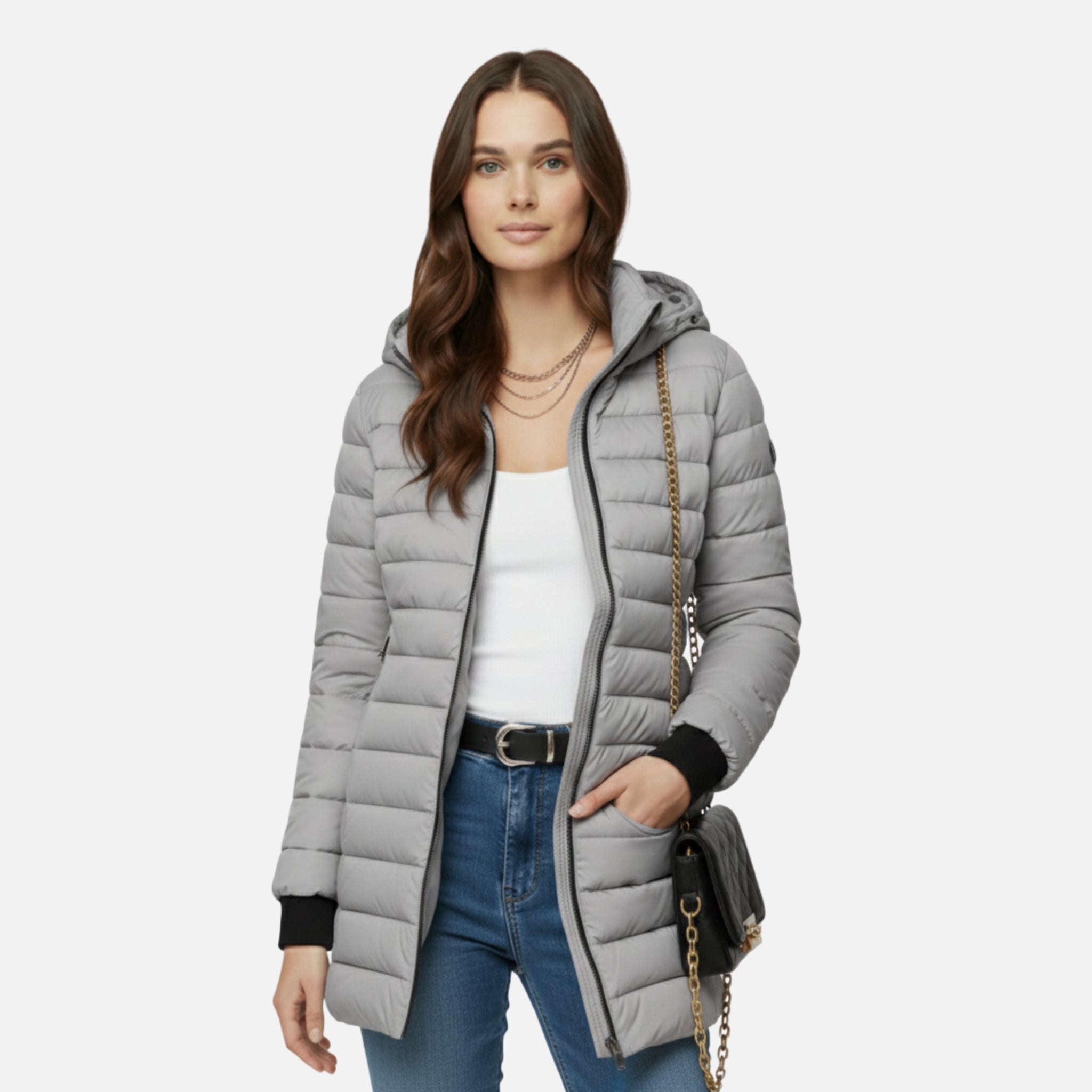 NolaKwin | Elegancki Zimowy Płaszcz do Kolan dla Kobiet – Stylowy i Ciepły na Chłodne Dni