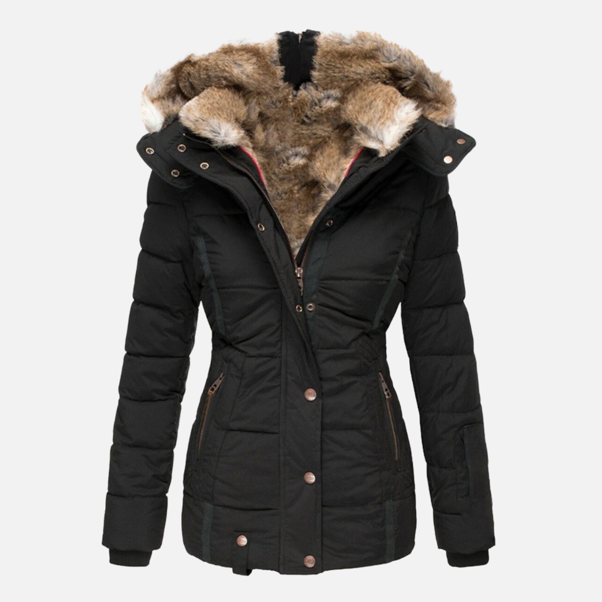 NolaKwin | Stylowa Damska Kurtka Zimowa z Bawełny - Ciepła z Kapturem