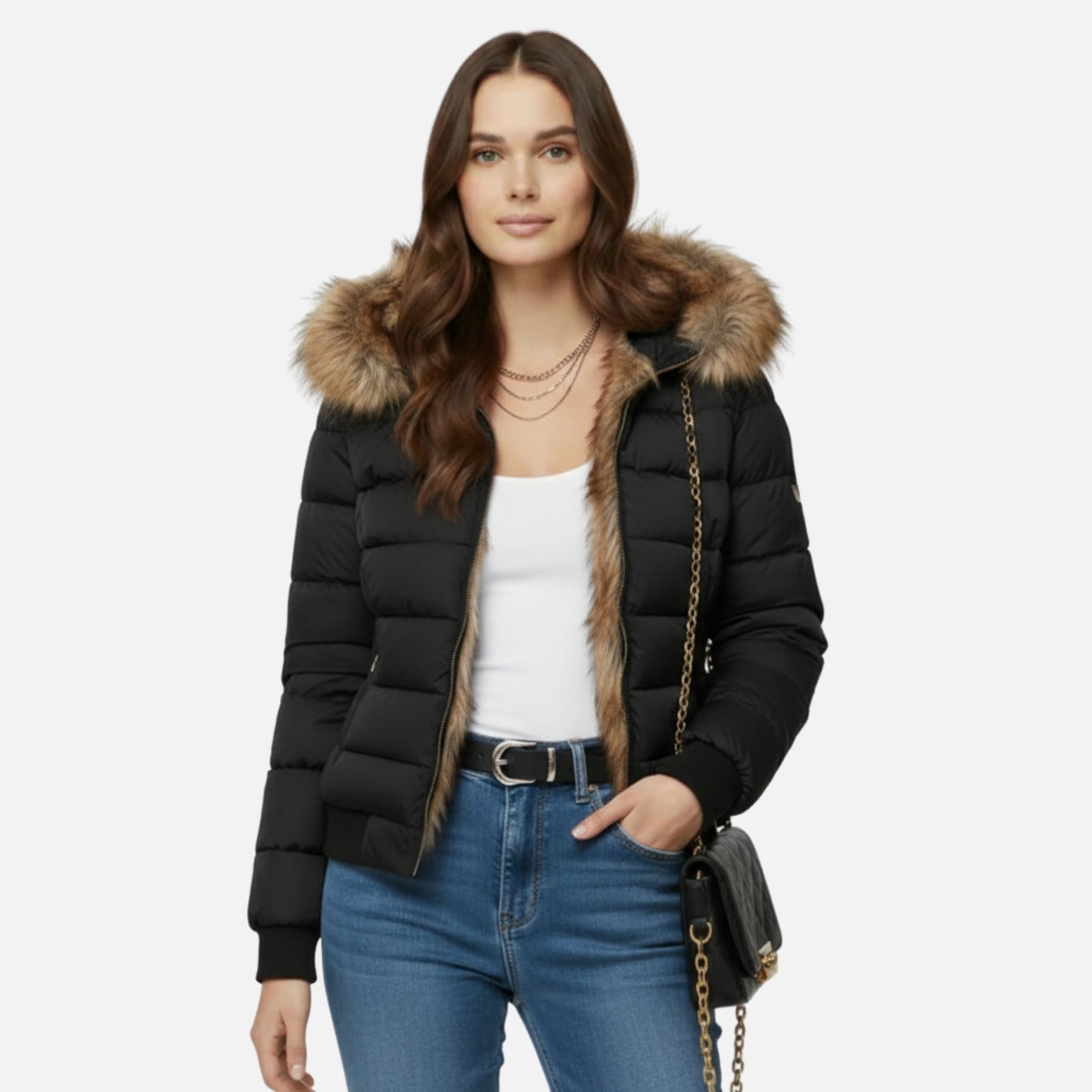 NolaKwin | Stylowa Damska Kurtka Zimowa z Bawełny - Ciepła z Kapturem