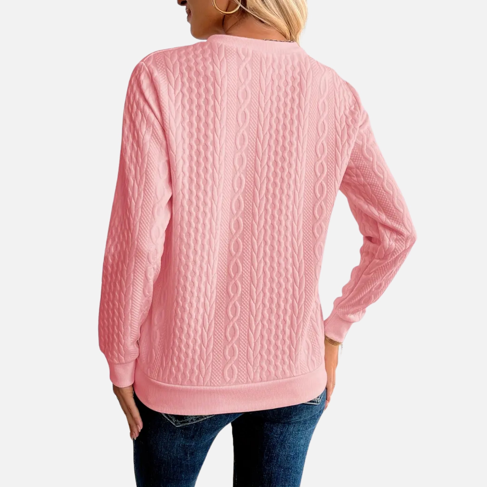 NolaKwin | Nowoczesny sweter damski z dekoltem w serek i zamkiem, stylowy i casualowy, jednokolorowy, z długimi rękawami