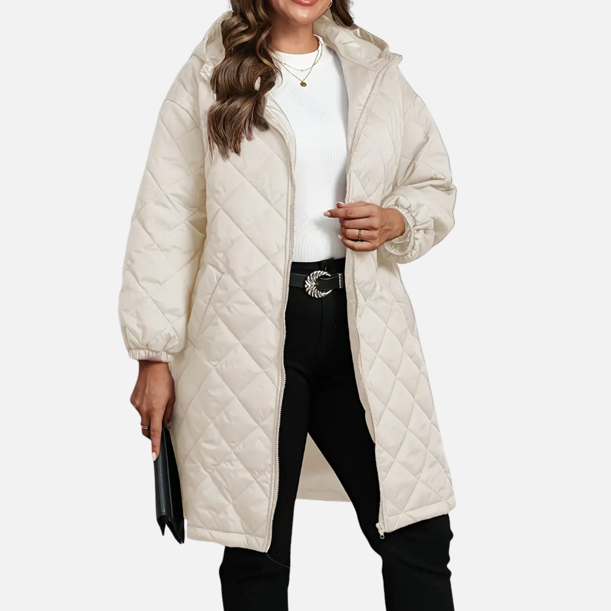 NolaKwin | Kobieca Zimowa Kurtka z Kapturem - Ciepła Parka z Wełnianą Izolacją