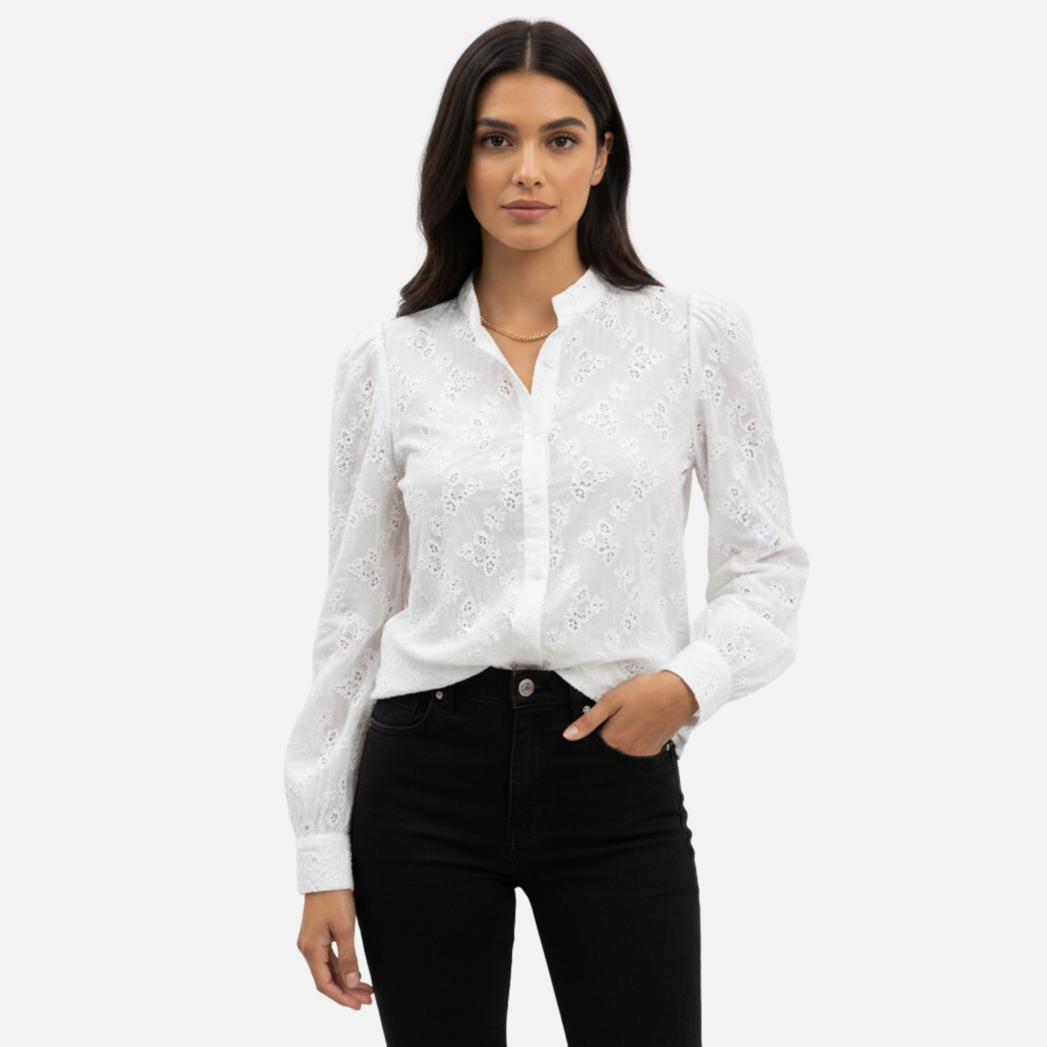 NolaKwin | Stylowa bluzka z kwiatowymi haftami