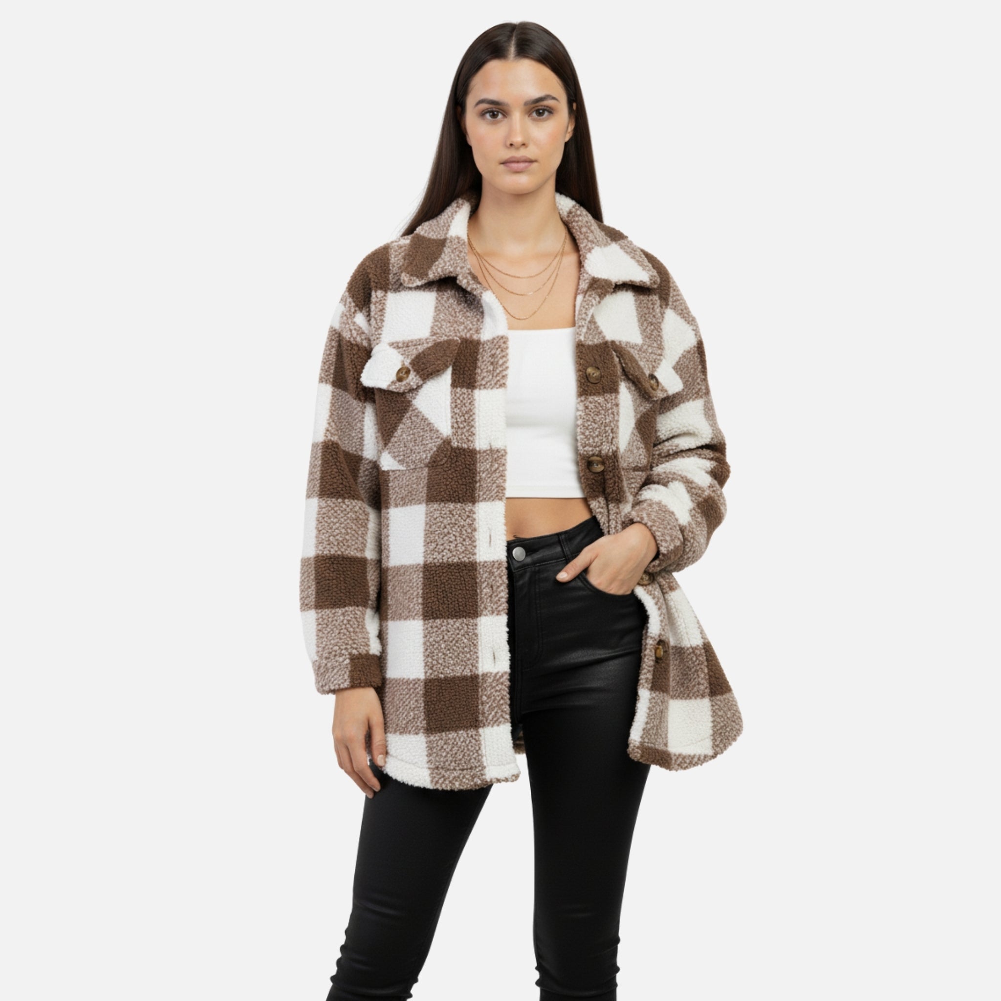 NolaKwin | Elastyczna Zimowa Kurtka Wysoka Elastyczność Długa Pluszowa Zimowa Kurtka