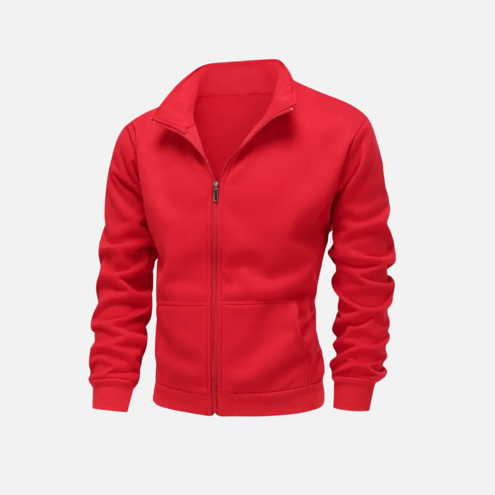 NolaKwin | Męska Jesienna Kurtka z Długim Rękawem i Zamkiem - Ciepła, Jednolita Kolorystyka