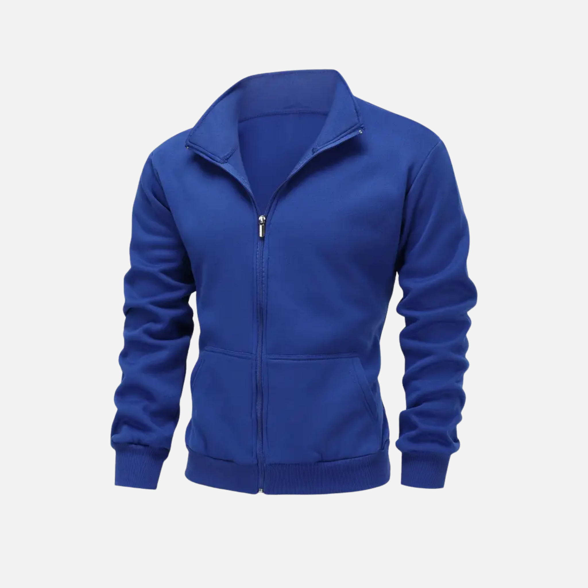 NolaKwin | Męska Jesienna Kurtka z Długim Rękawem i Zamkiem - Ciepła, Jednolita Kolorystyka