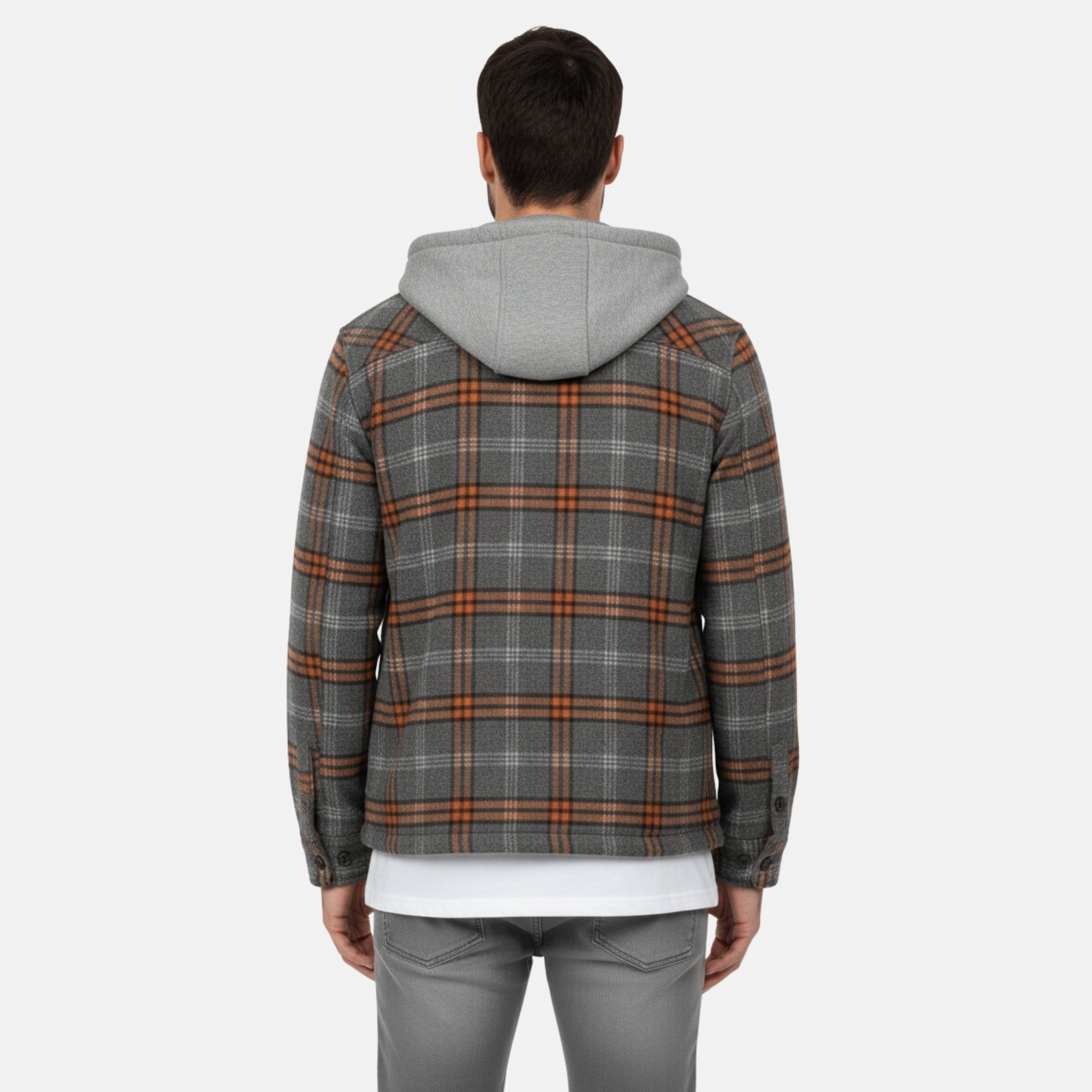 NolaKwin | Męska Koszula w Kratę z Długim Rękawem, Jesienny Trend, Kardigan z Kapturem, Styl Casual