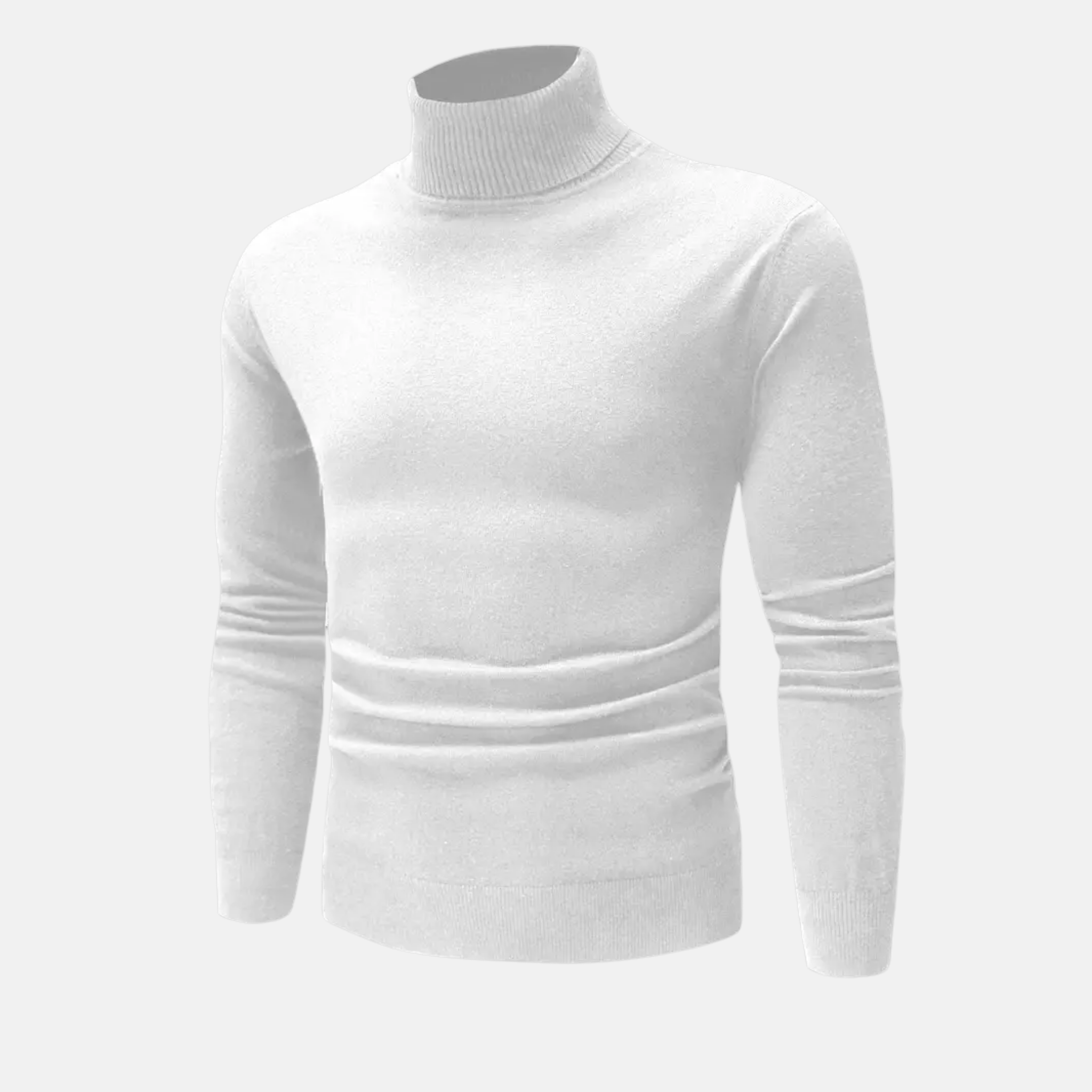 NolaKwin | Męskie T-shirty z Wysokim Kołnierzem - Gładkie, Slim Fit, Długie Rękawy