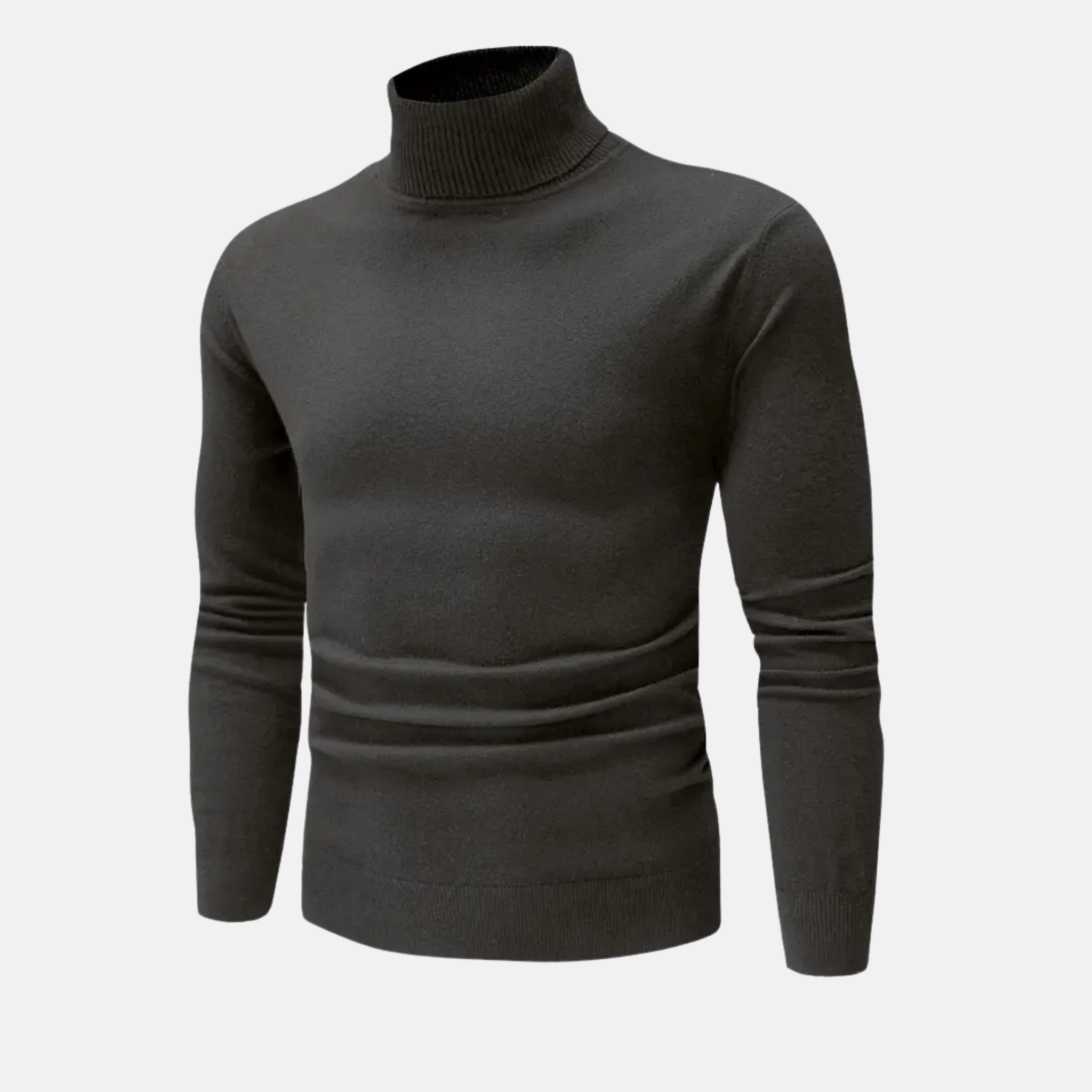 NolaKwin | Męskie T-shirty z Wysokim Kołnierzem - Gładkie, Slim Fit, Długie Rękawy