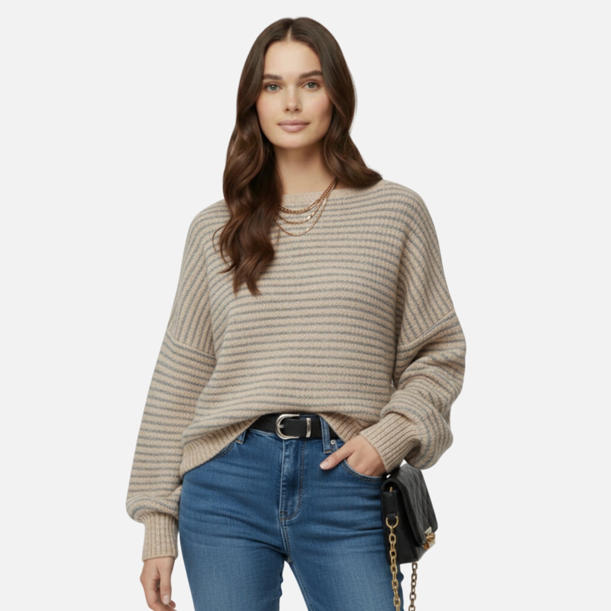 NolaKwin | Nowy, wygodny sweter na jesień i zimę w jednolitym kolorze, z długimi rękawami i okrągłym dekoltem