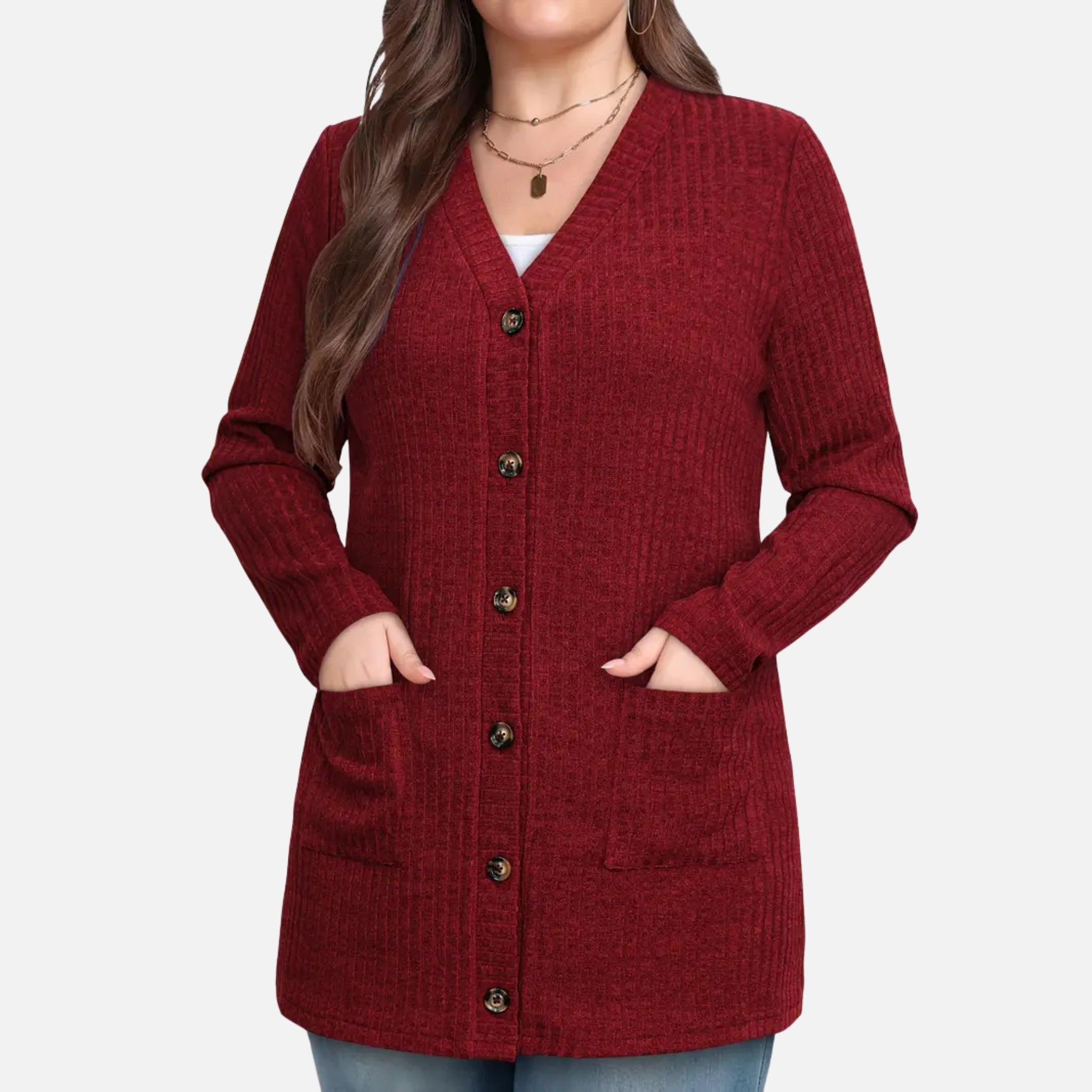 NolaKwin | Damski długi sweter z długim rękawem, otwarty, jednolity kolor – nowoczesny styl na jesień i zimę