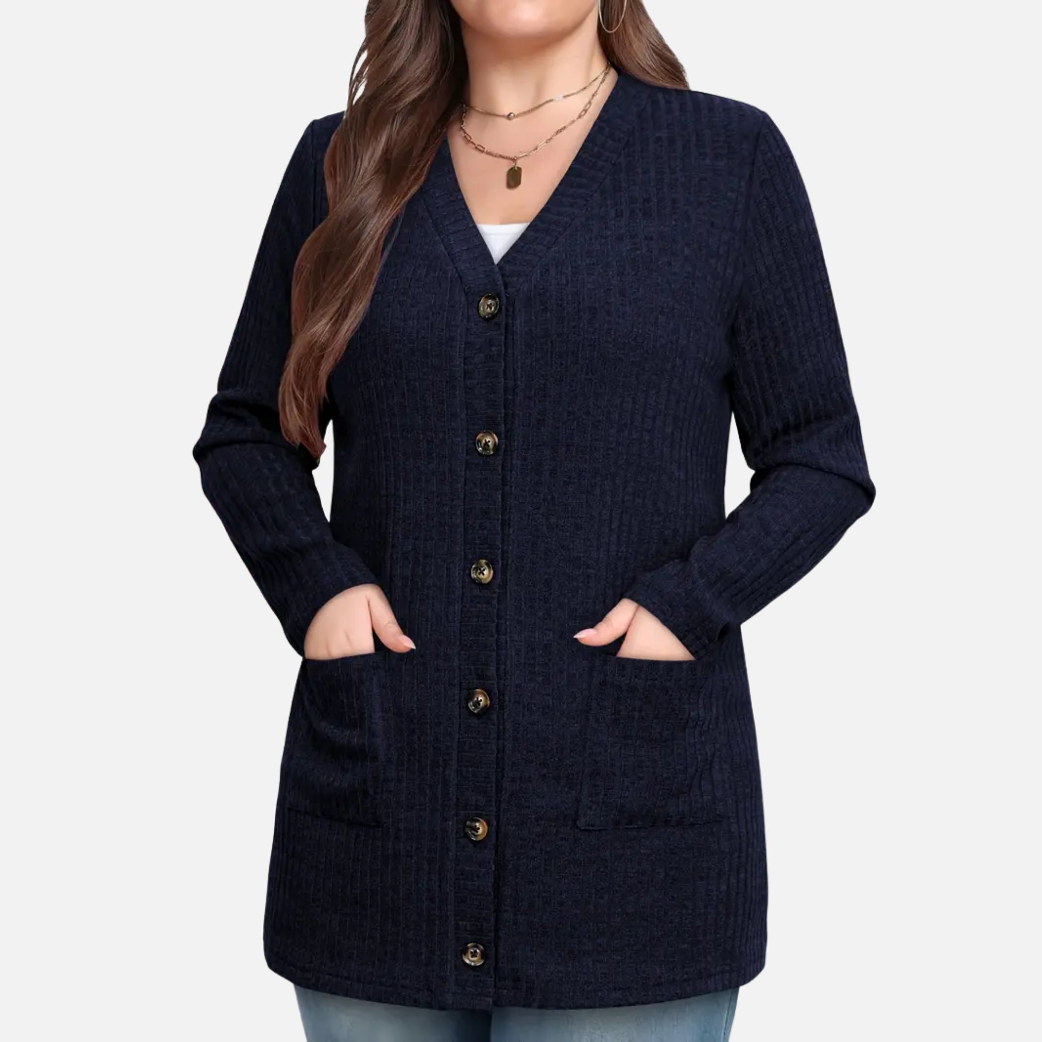 NolaKwin | Damski długi sweter z długim rękawem, otwarty, jednolity kolor – nowoczesny styl na jesień i zimę