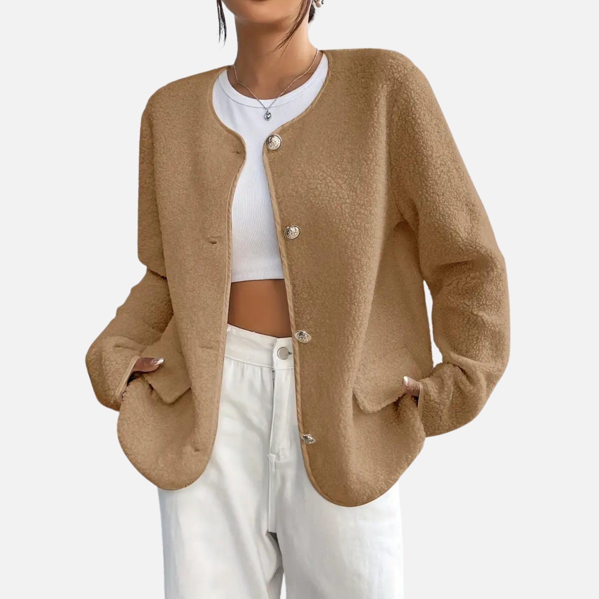 NolaKwin | Kurtka na jesień-zimę dla kobiet w rozmiarze plus - Stylowy jednolity kolor, nowoczesny design