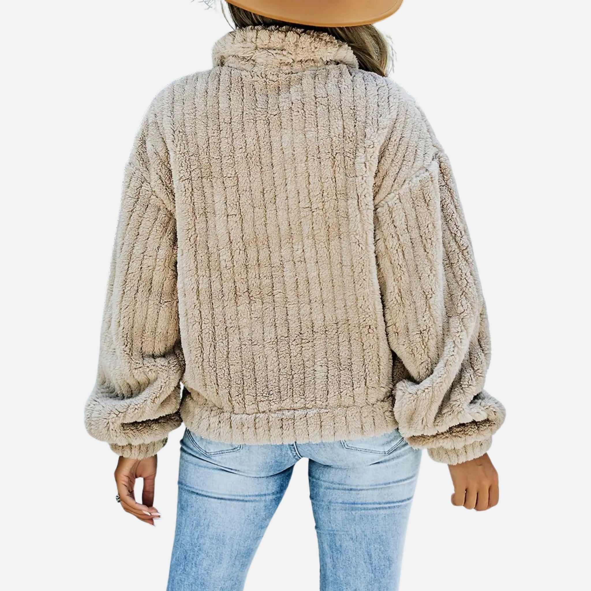 NolaKwin | Kobiecy płaszcz na jesień i zimę w jednolitym kolorze z odwróconym kołnierzem i długimi rękawami