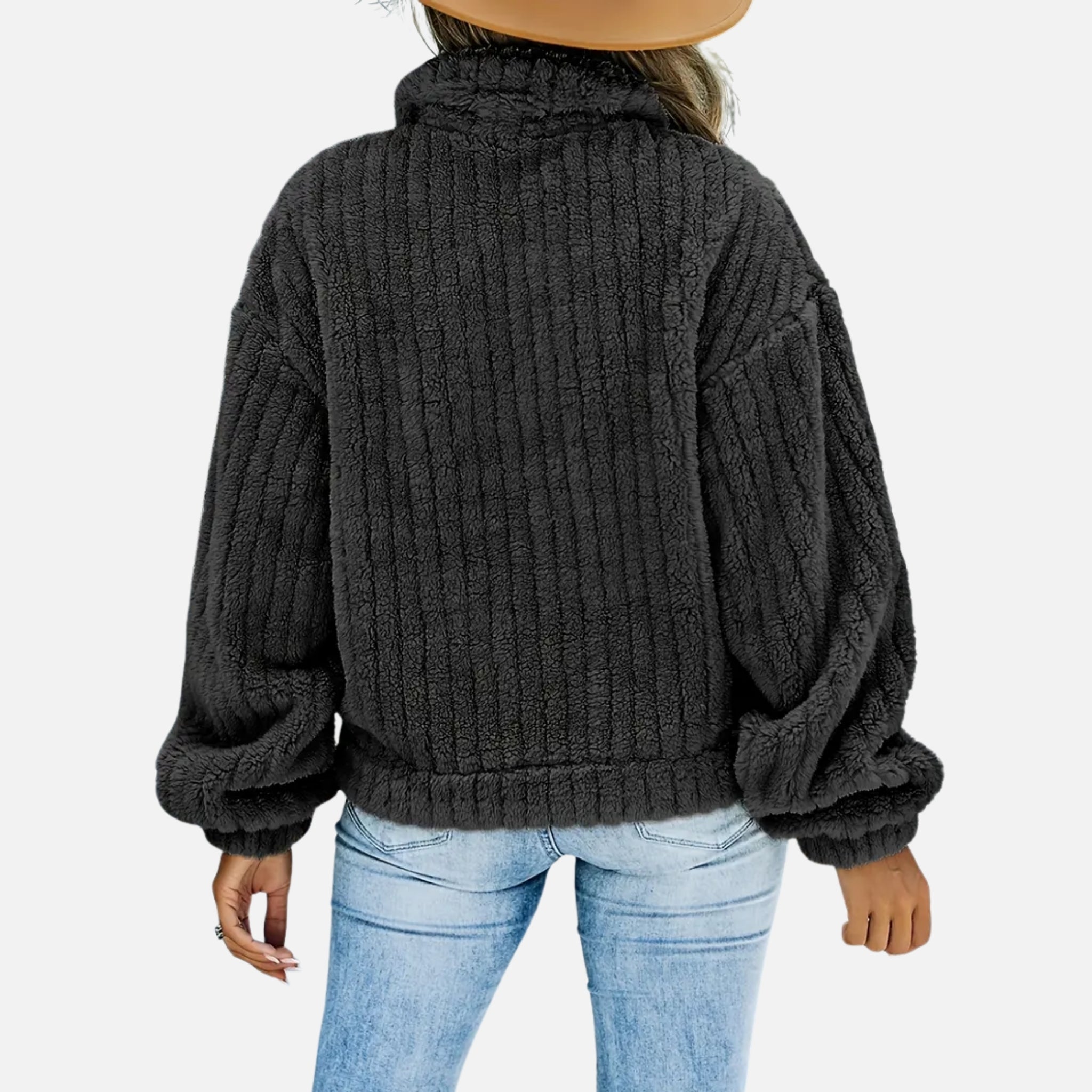 NolaKwin | Kobiecy płaszcz na jesień i zimę w jednolitym kolorze z odwróconym kołnierzem i długimi rękawami