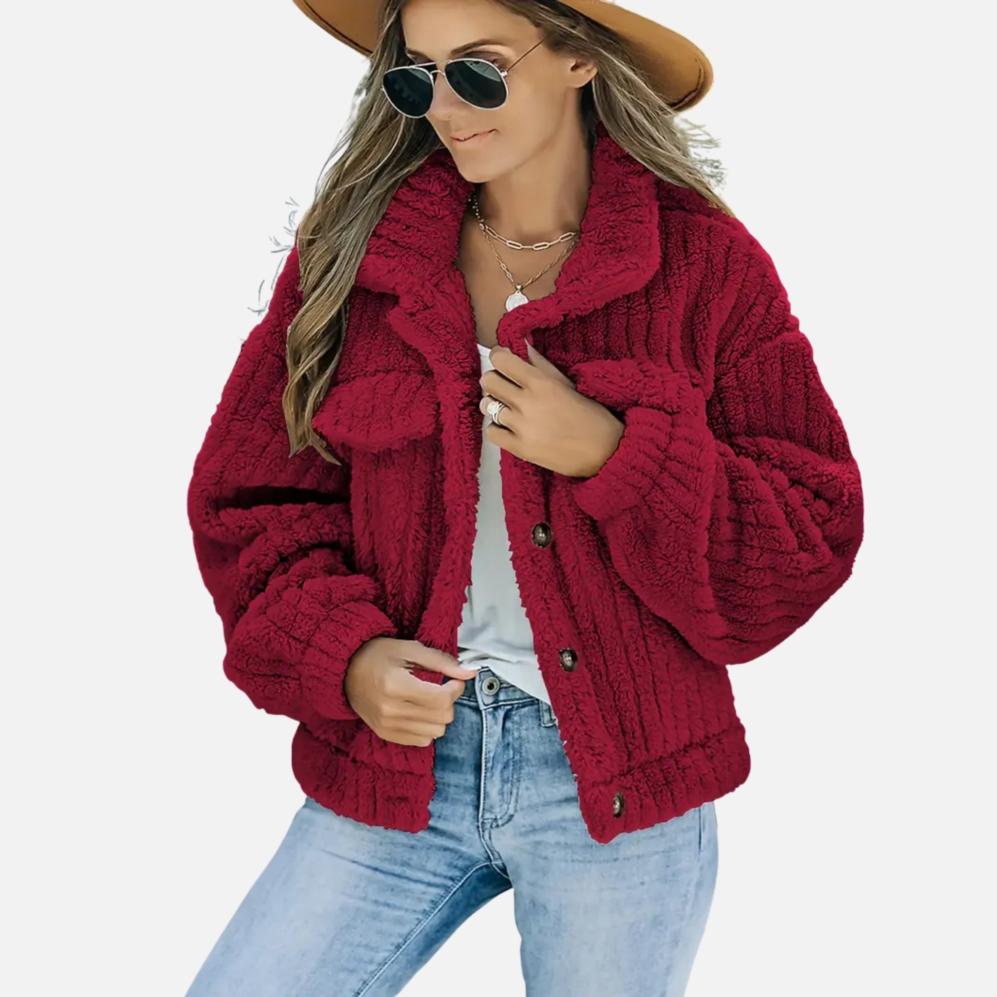 NolaKwin | Kobiecy płaszcz na jesień i zimę w jednolitym kolorze z odwróconym kołnierzem i długimi rękawami