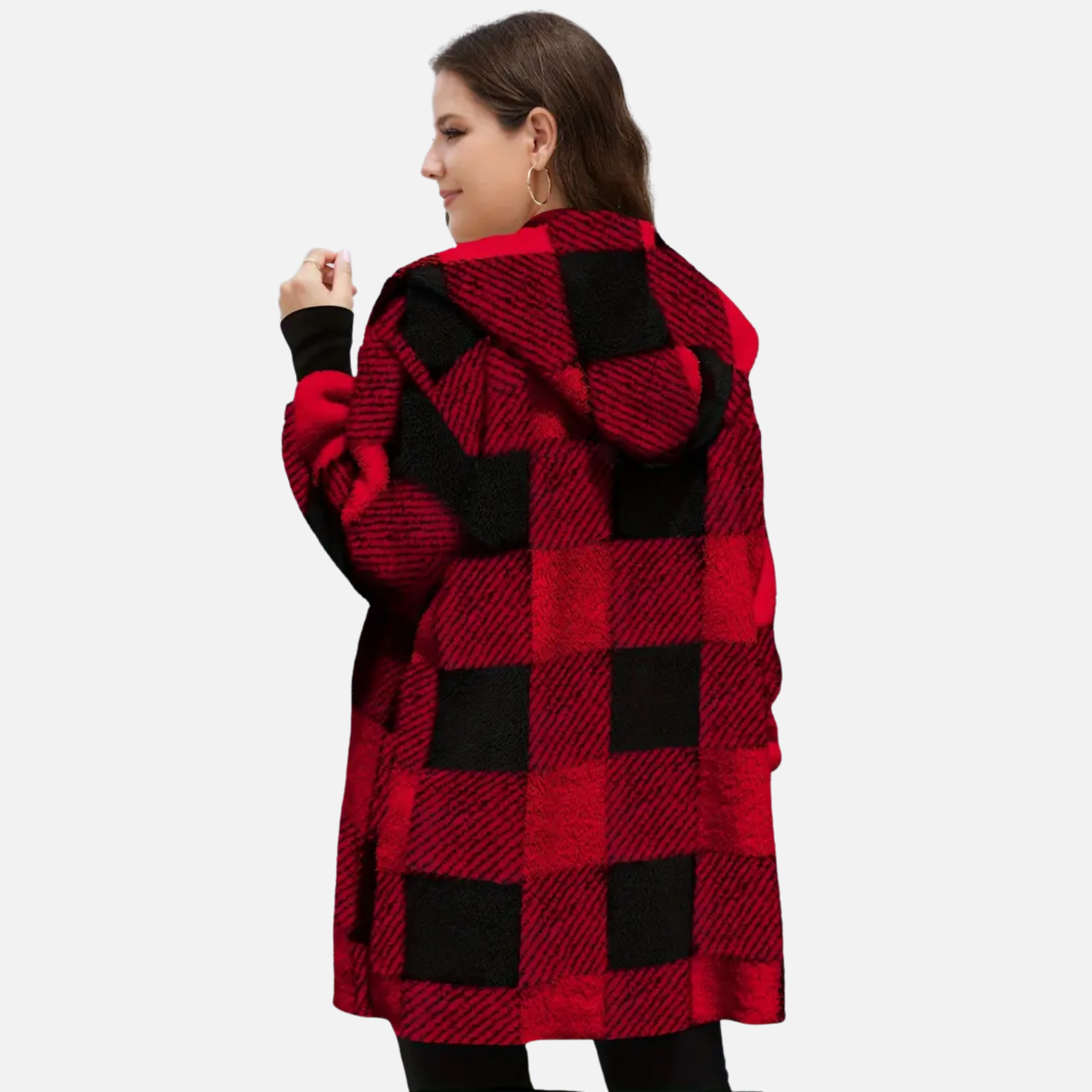 NolaKwin | Kobieca pluszowa kurtka zapinana na guziki z długim rękawem