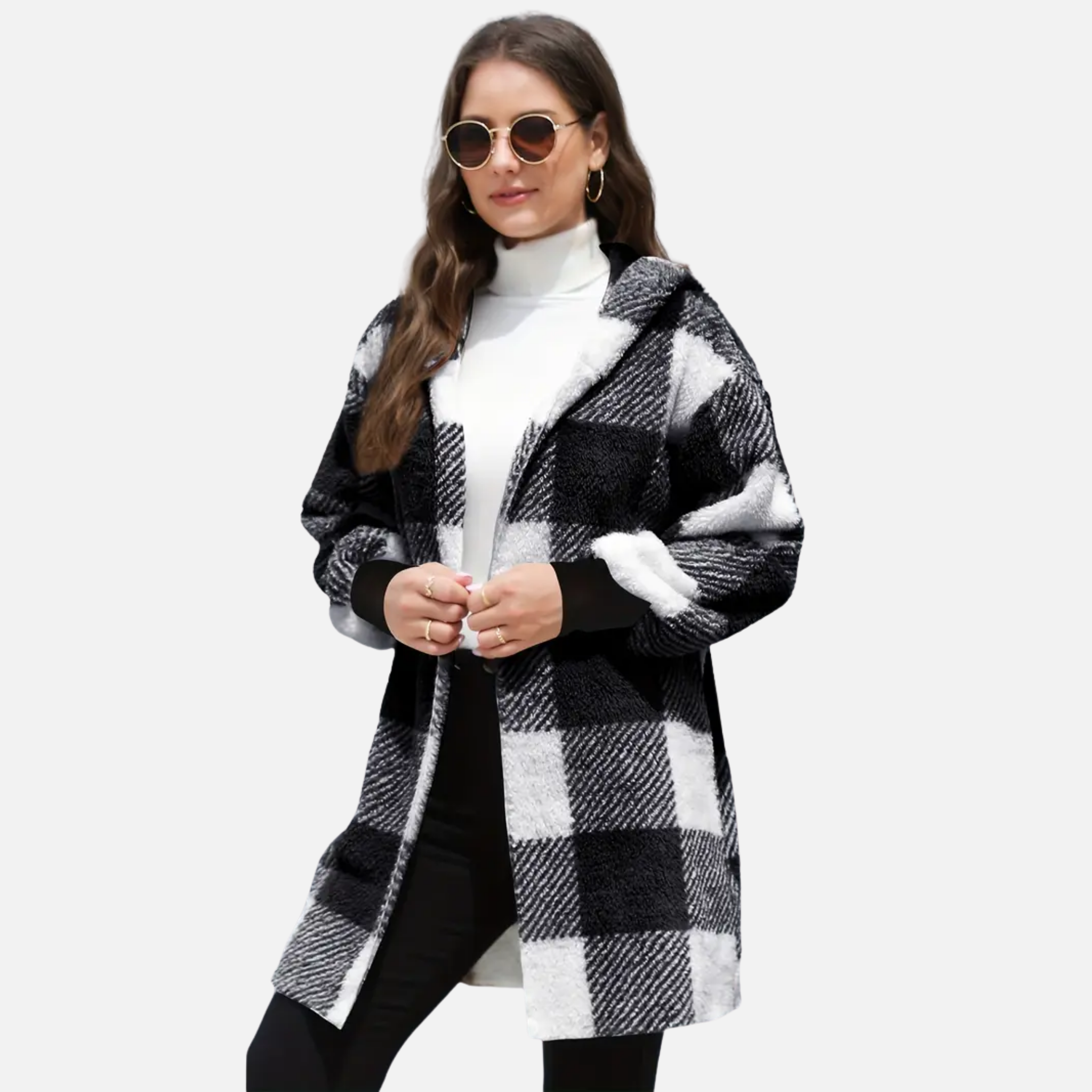 NolaKwin | Kobieca pluszowa kurtka zapinana na guziki z długim rękawem