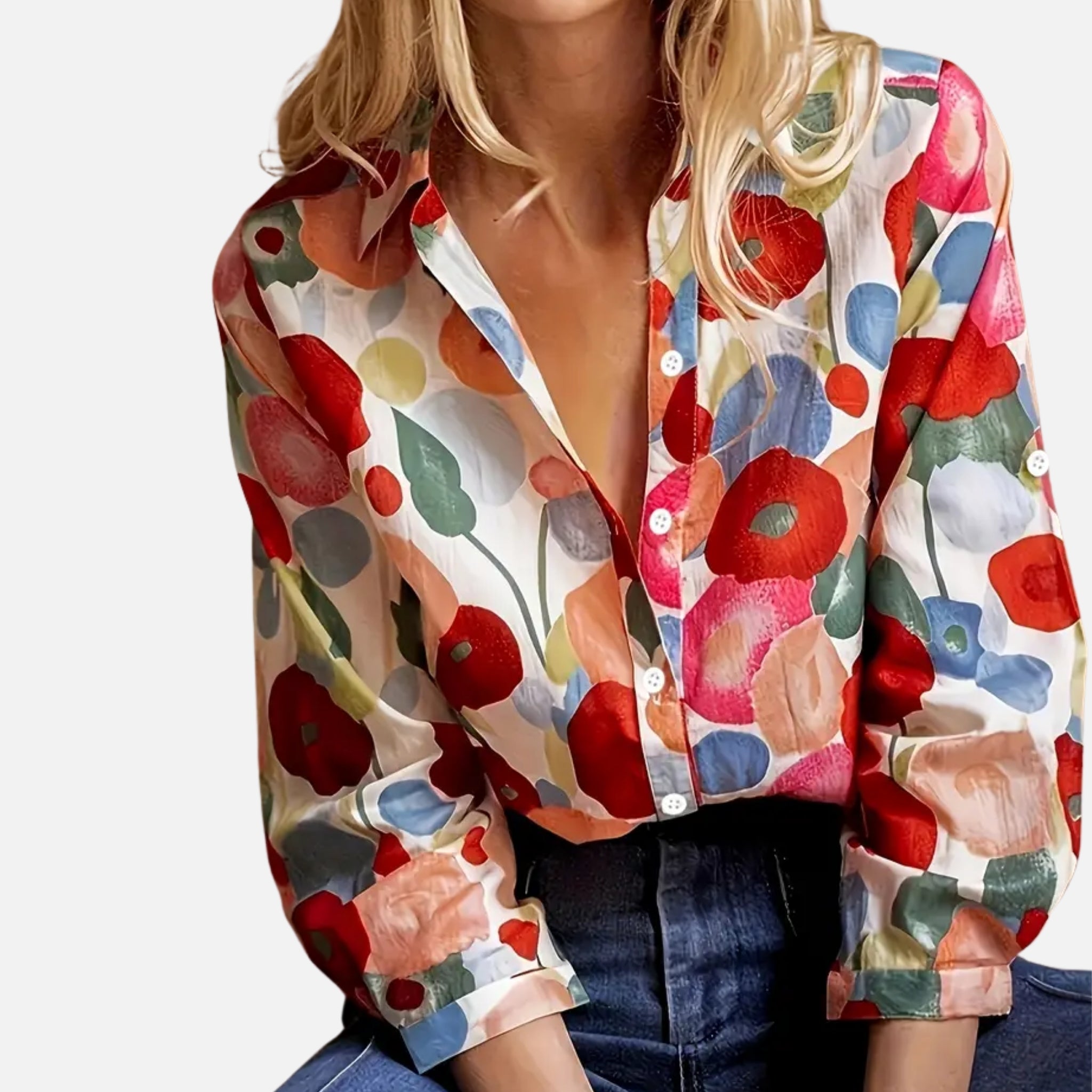 NolaKwin | Stylowa elegancka jesienna bluzka kwiatowa damska