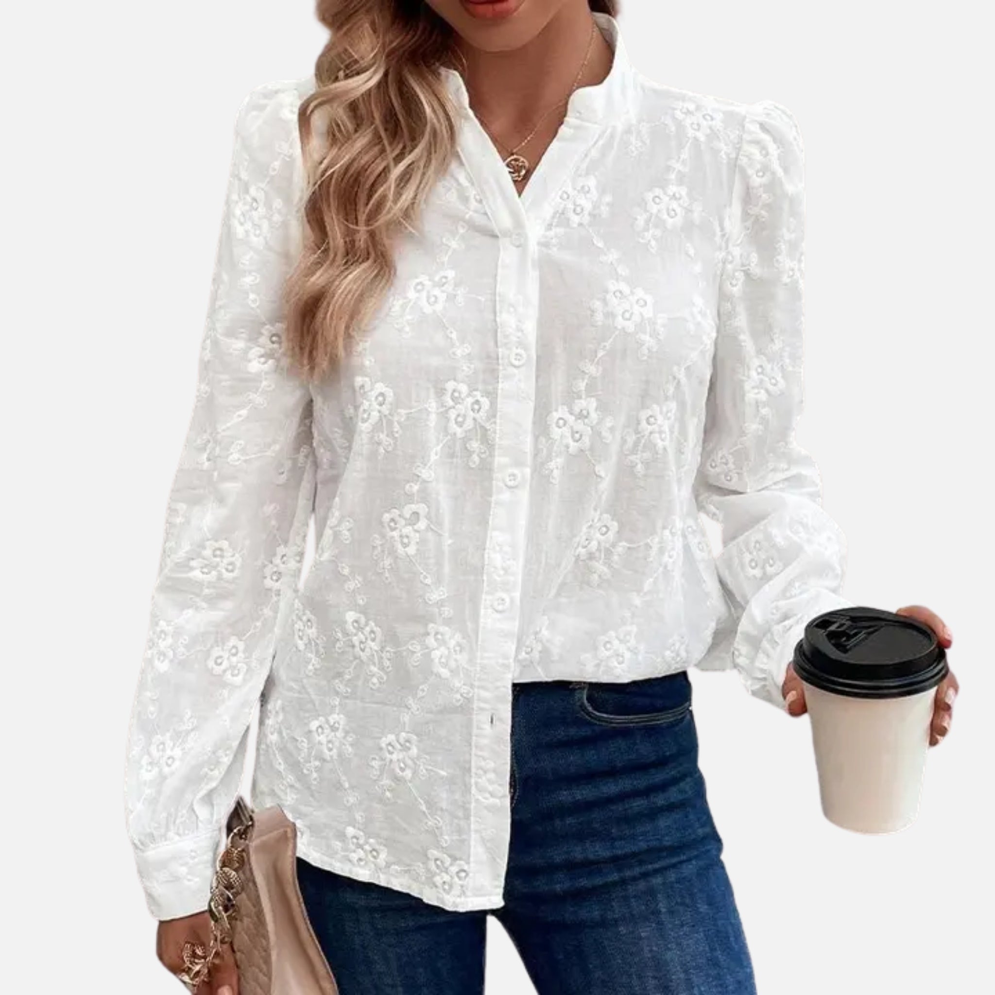 NolaKwin | Stylowa bluzka z kwiatowymi haftami