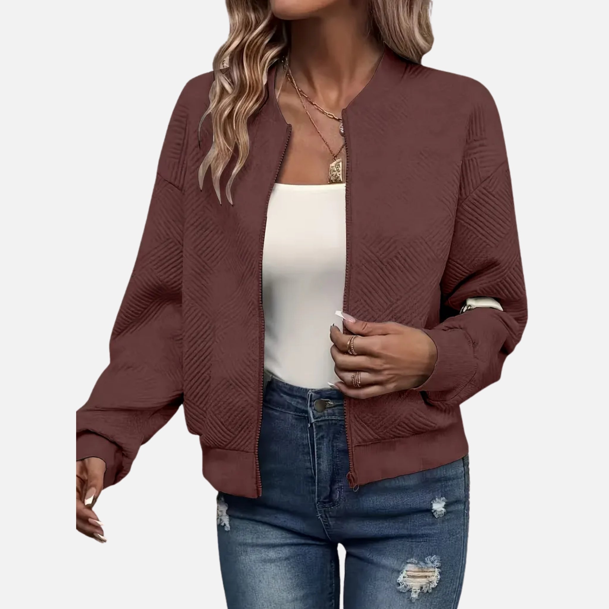 NolaKwin | Stylowa bomberka damska – lekka i miękka kurtka z zamkiem