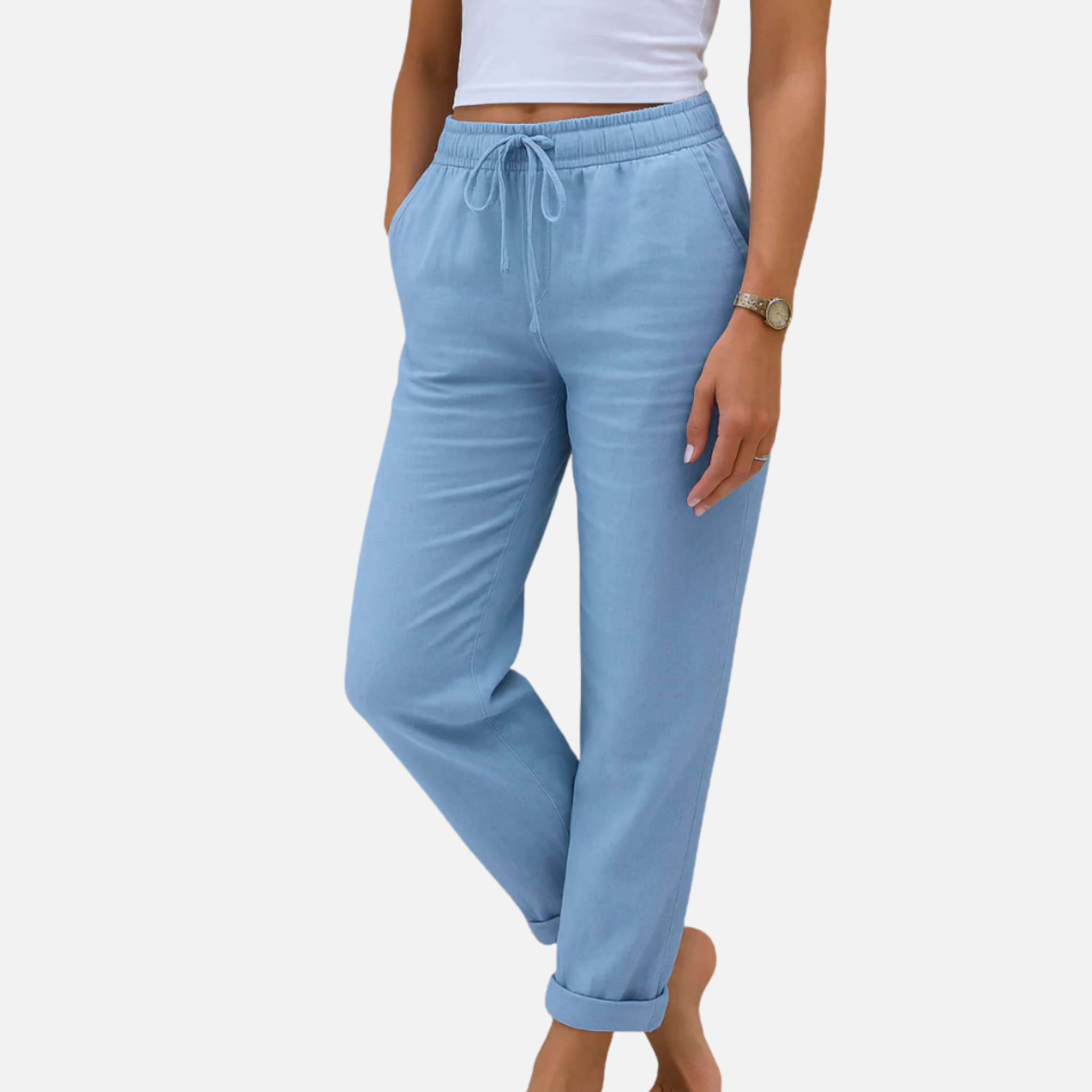 NolaKwin | Premium damskie spodnie stretch z lnu – oddychające i lekkie