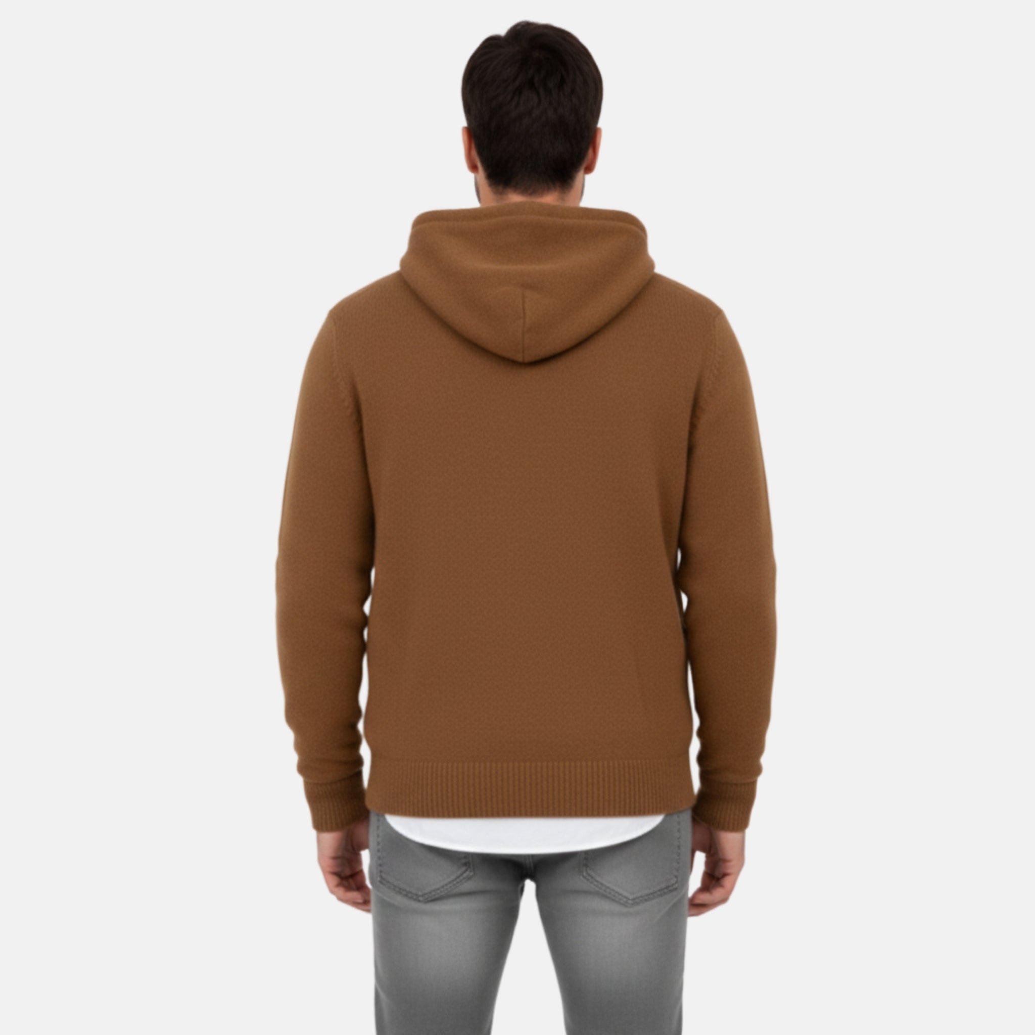 NolaKwin | Męski Kaptur z Czystego Kaszmiru z Długim Rękawem