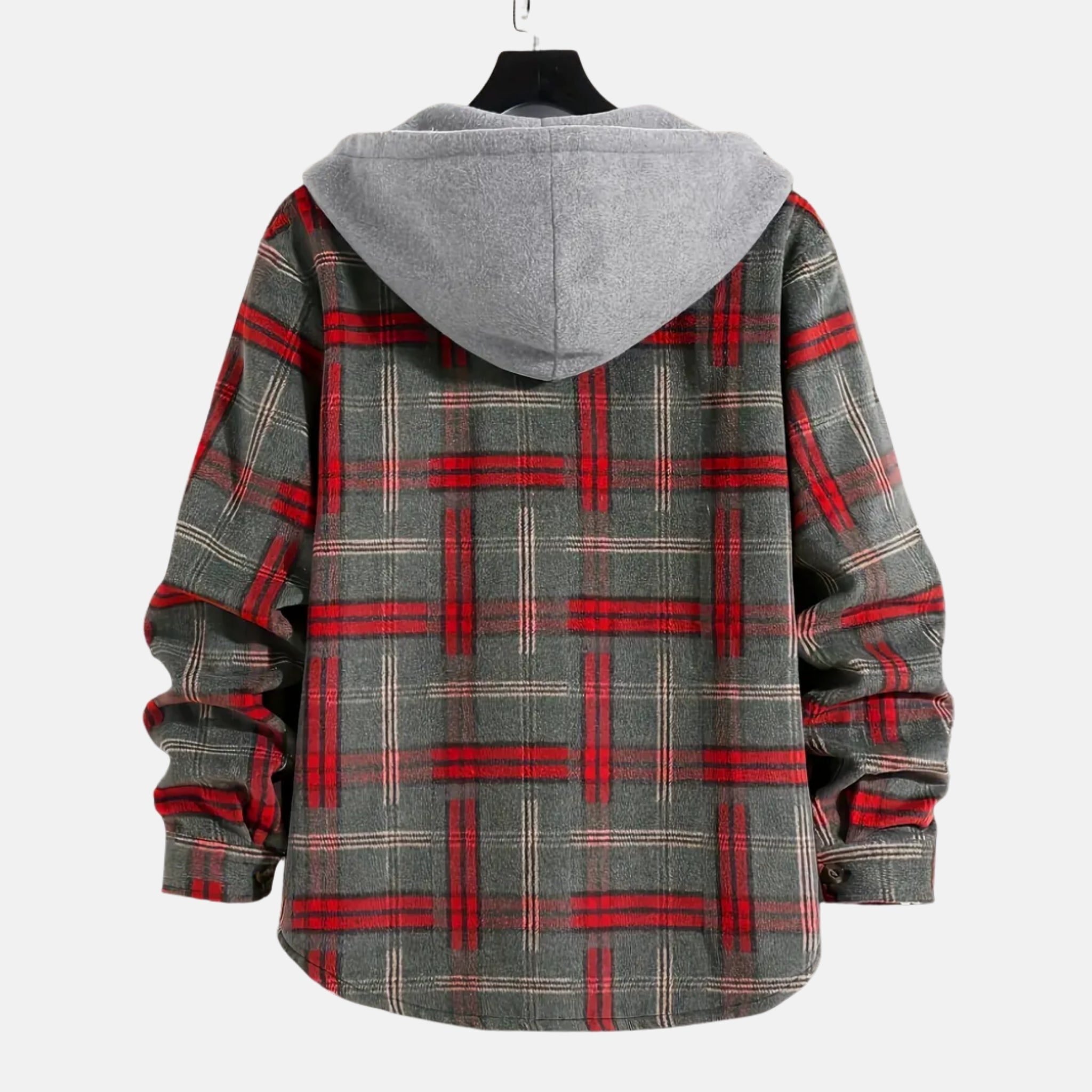 NolaKwin | Męska Koszula w Kratę z Długim Rękawem, Jesienny Trend, Kardigan z Kapturem, Styl Casual