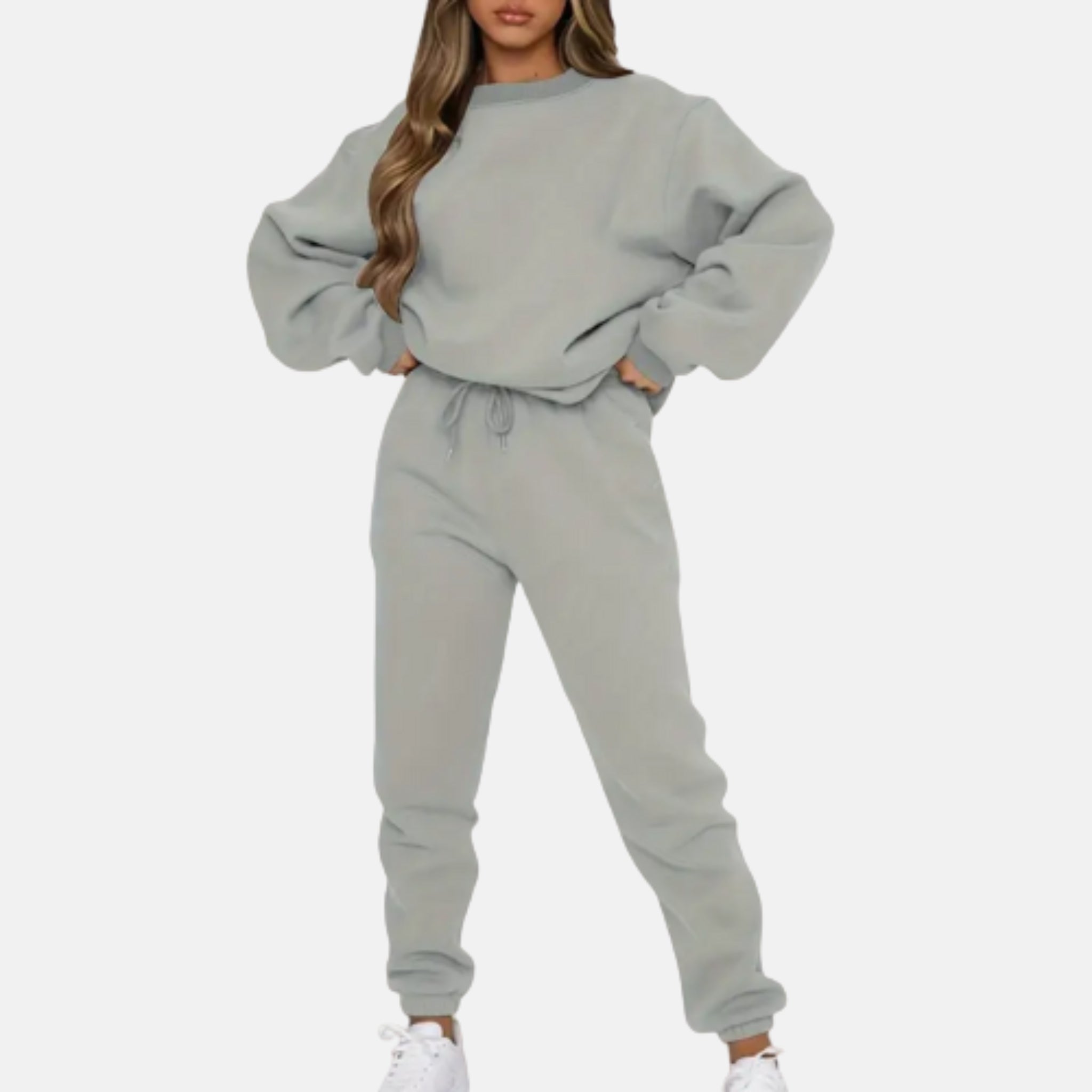 NolaKwin | Damski luźny zestaw casualowy o wysokiej elastyczności, 2-częściowy