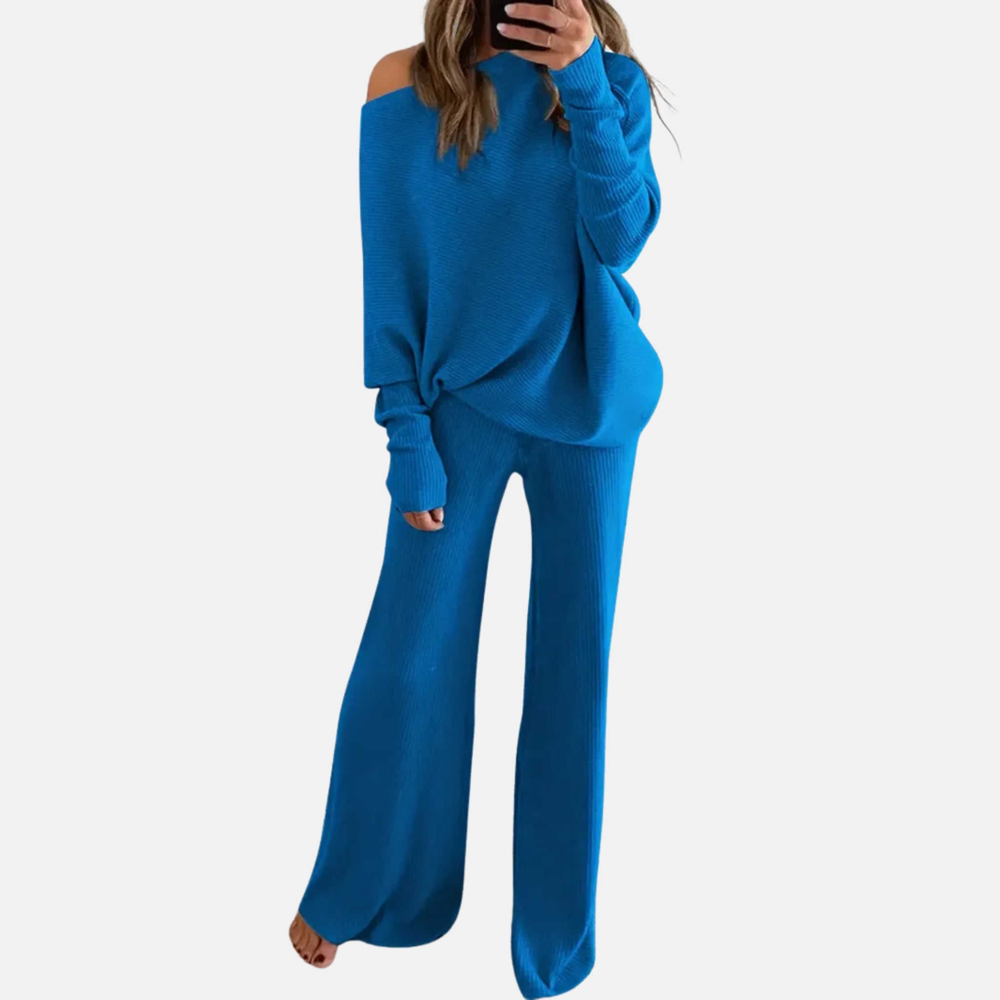 NolaKwin | Dwuczęściowy zestaw z wysokim stanem i długim rękawem