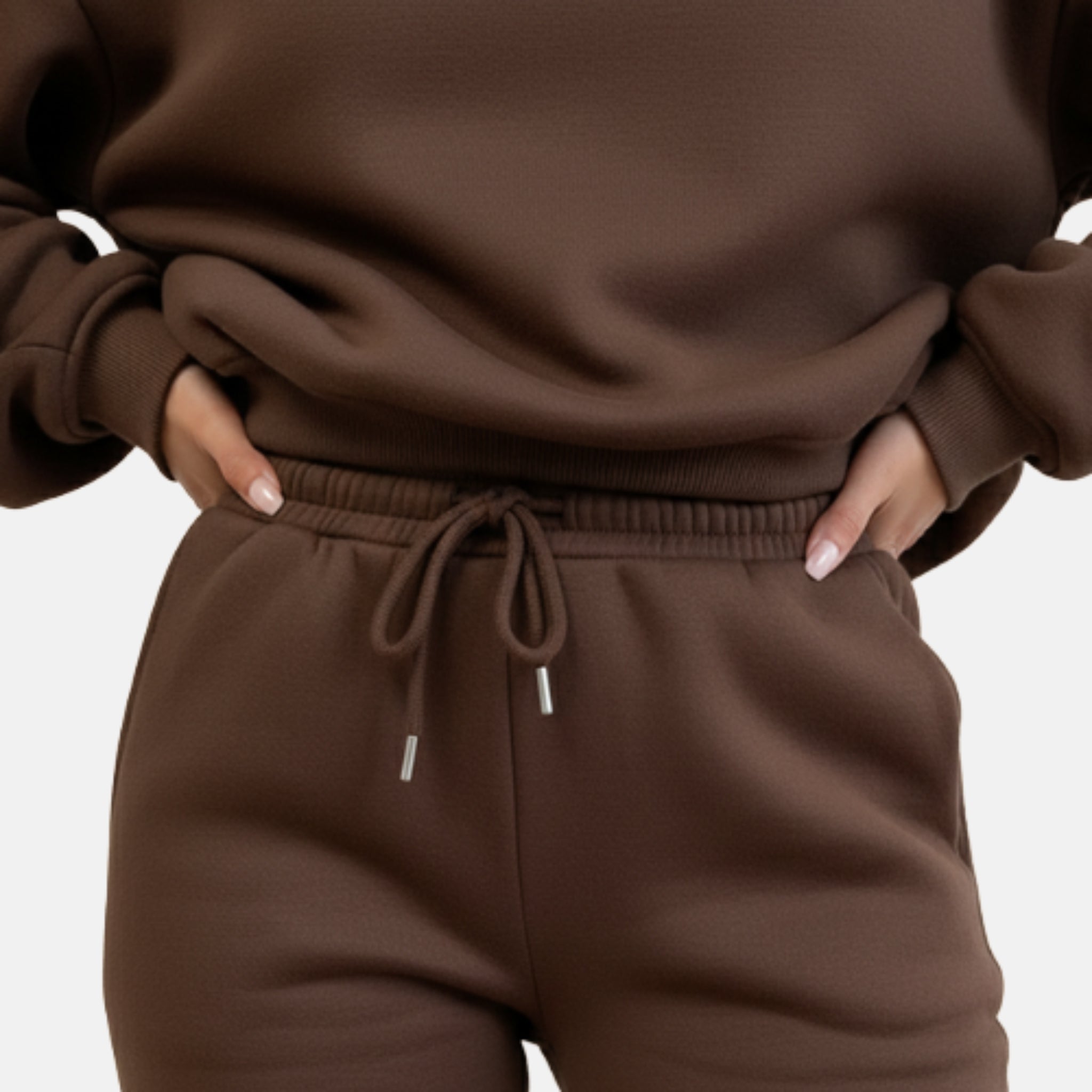 NolaKwin | Damski luźny zestaw casualowy o wysokiej elastyczności, 2-częściowy