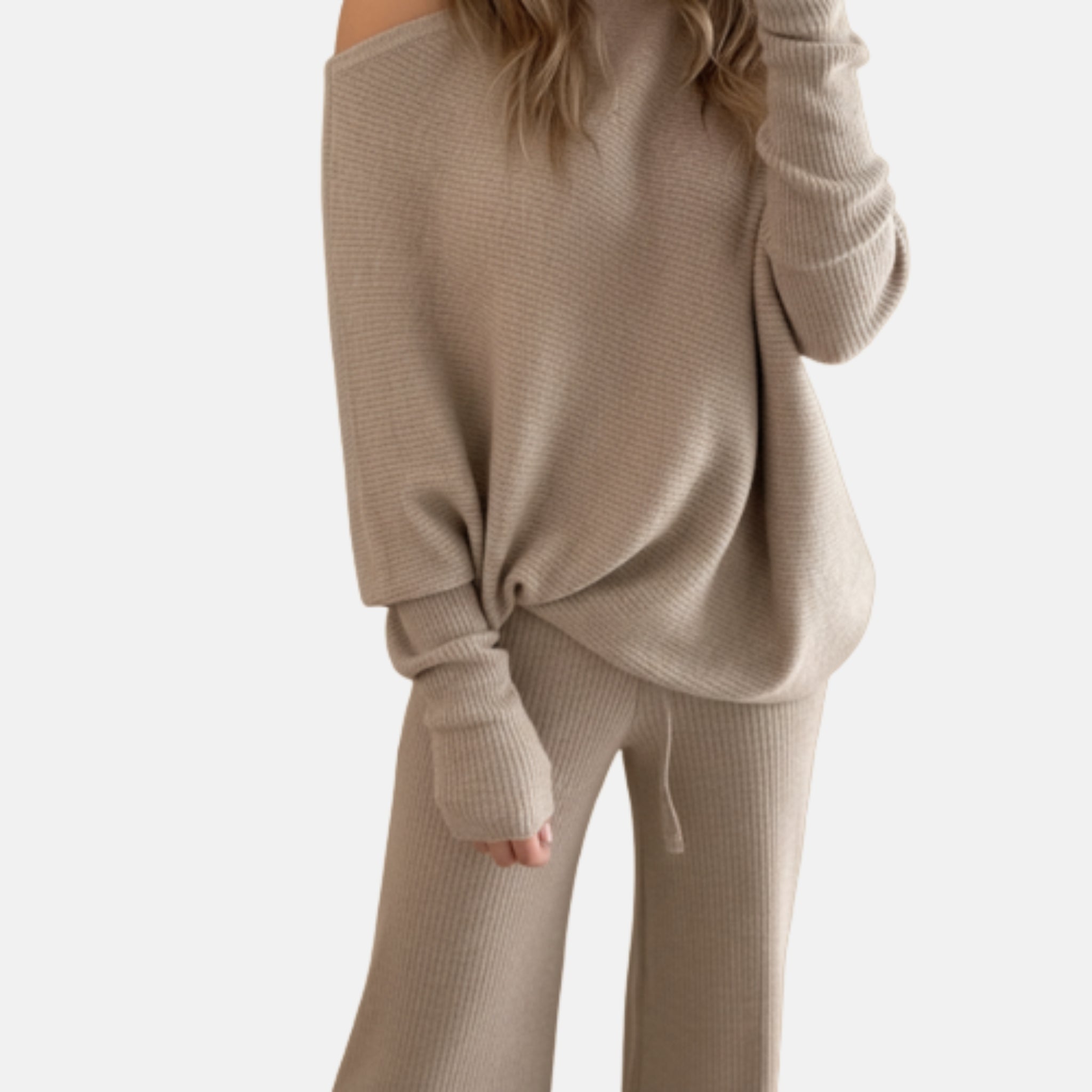 NolaKwin | Dwuczęściowy zestaw z wysokim stanem i długim rękawem