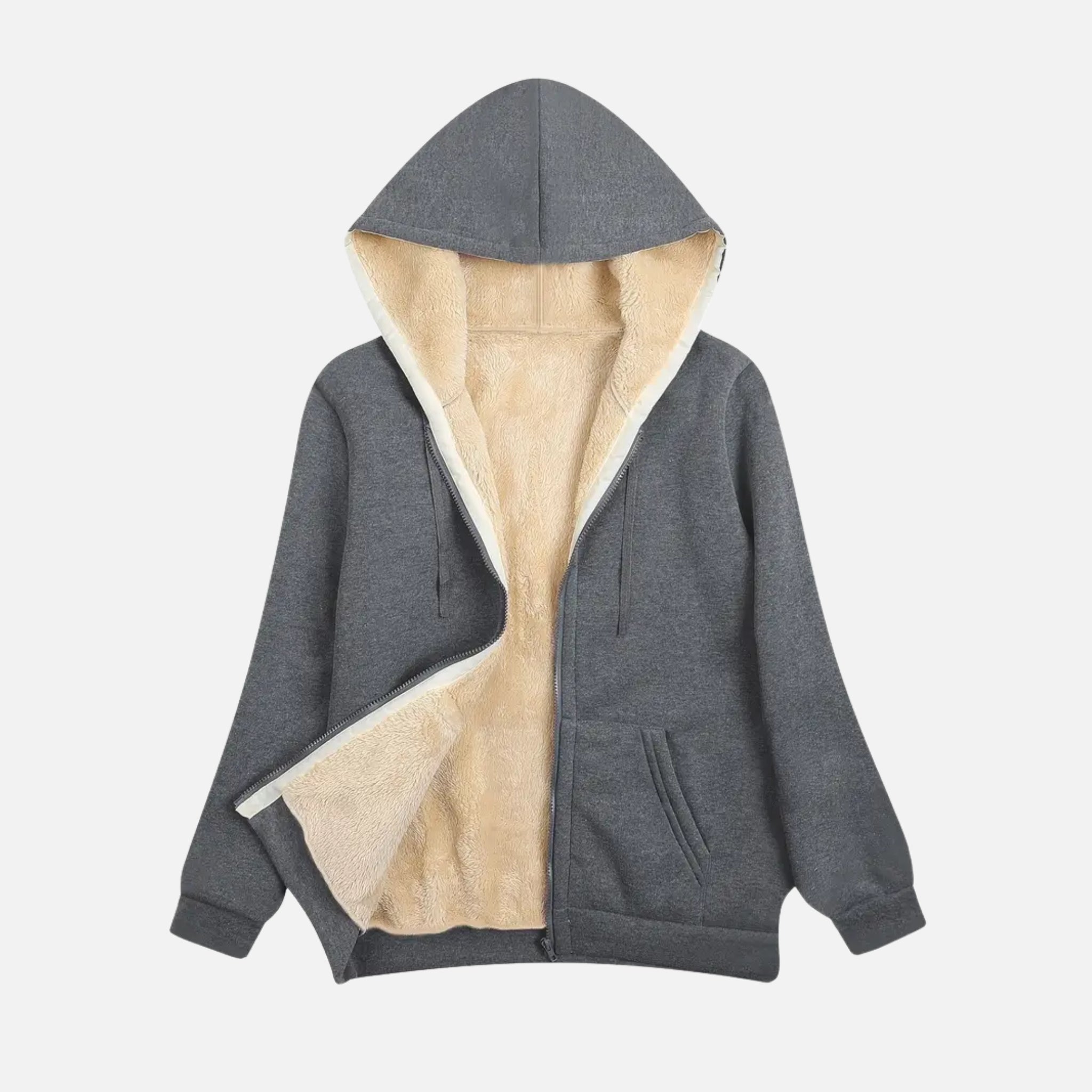 NolaKwin | Unisex Gruba Bluza Damska z Kapturem i Kieszeniami, Ciepła Kurtka z Zapięciem Z Przodu