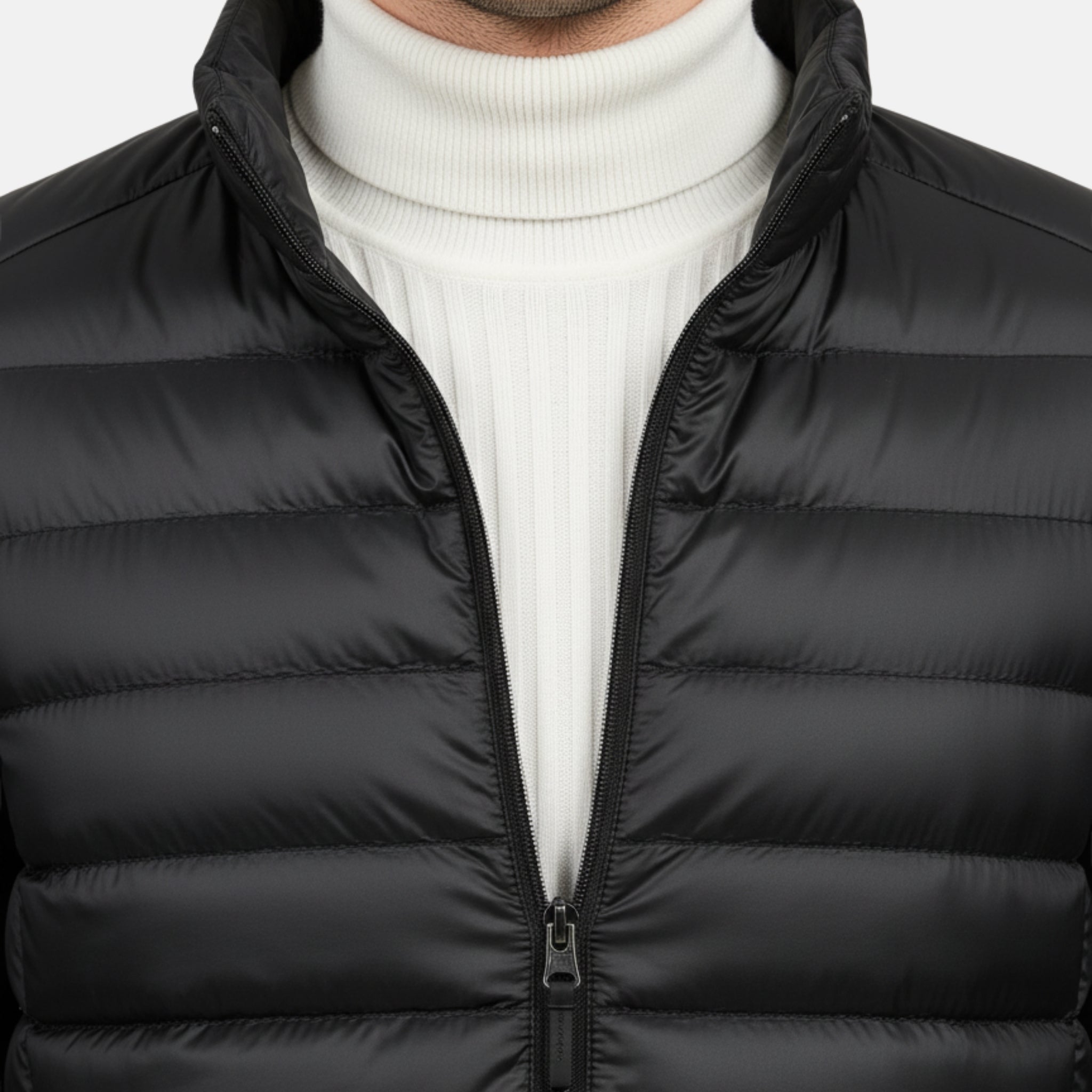 NolaKwin | Męska ultralekka kurtka puchowa na jesień - stylowa, cienka, biała