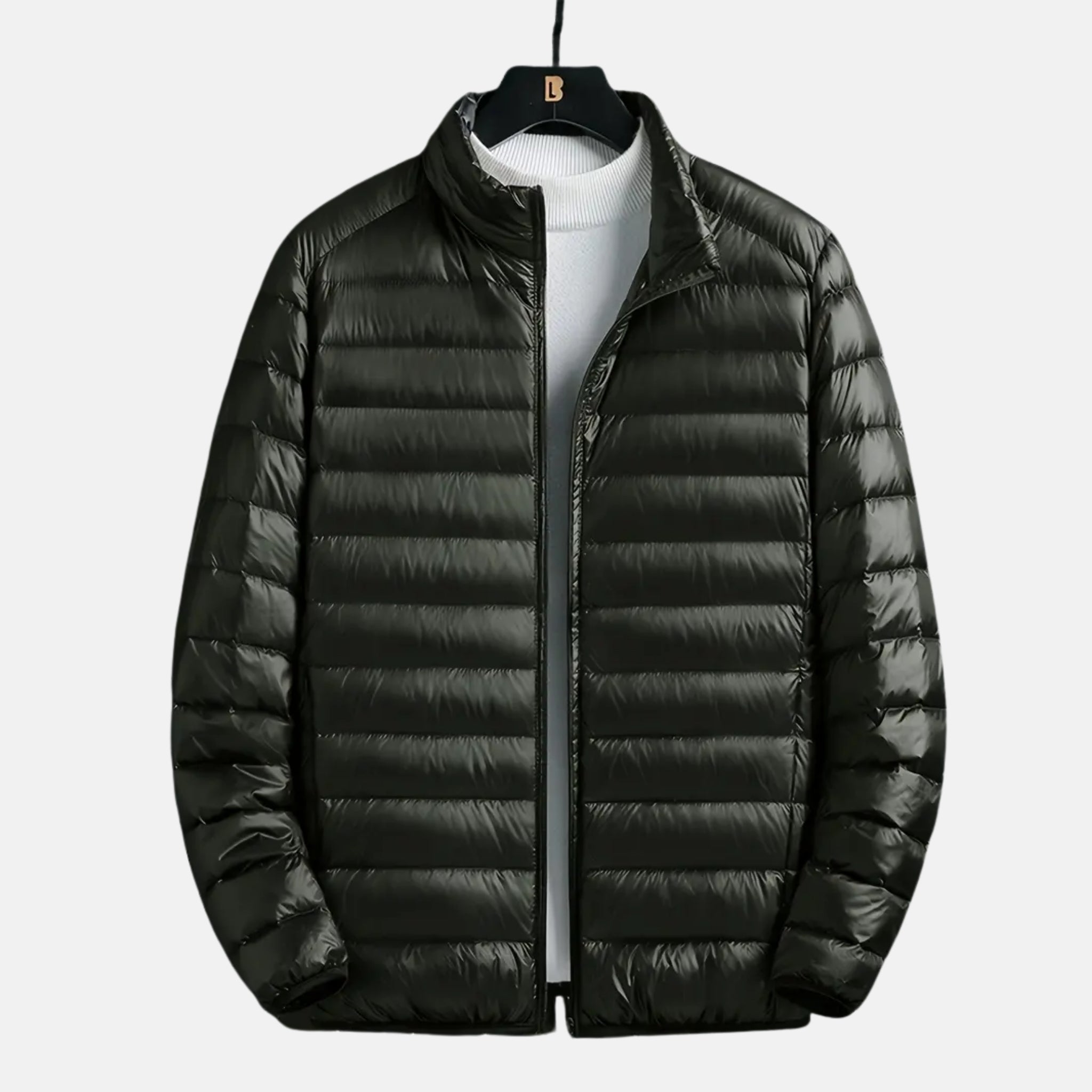 NolaKwin | Męska ultralekka kurtka puchowa na jesień - stylowa, cienka, biała