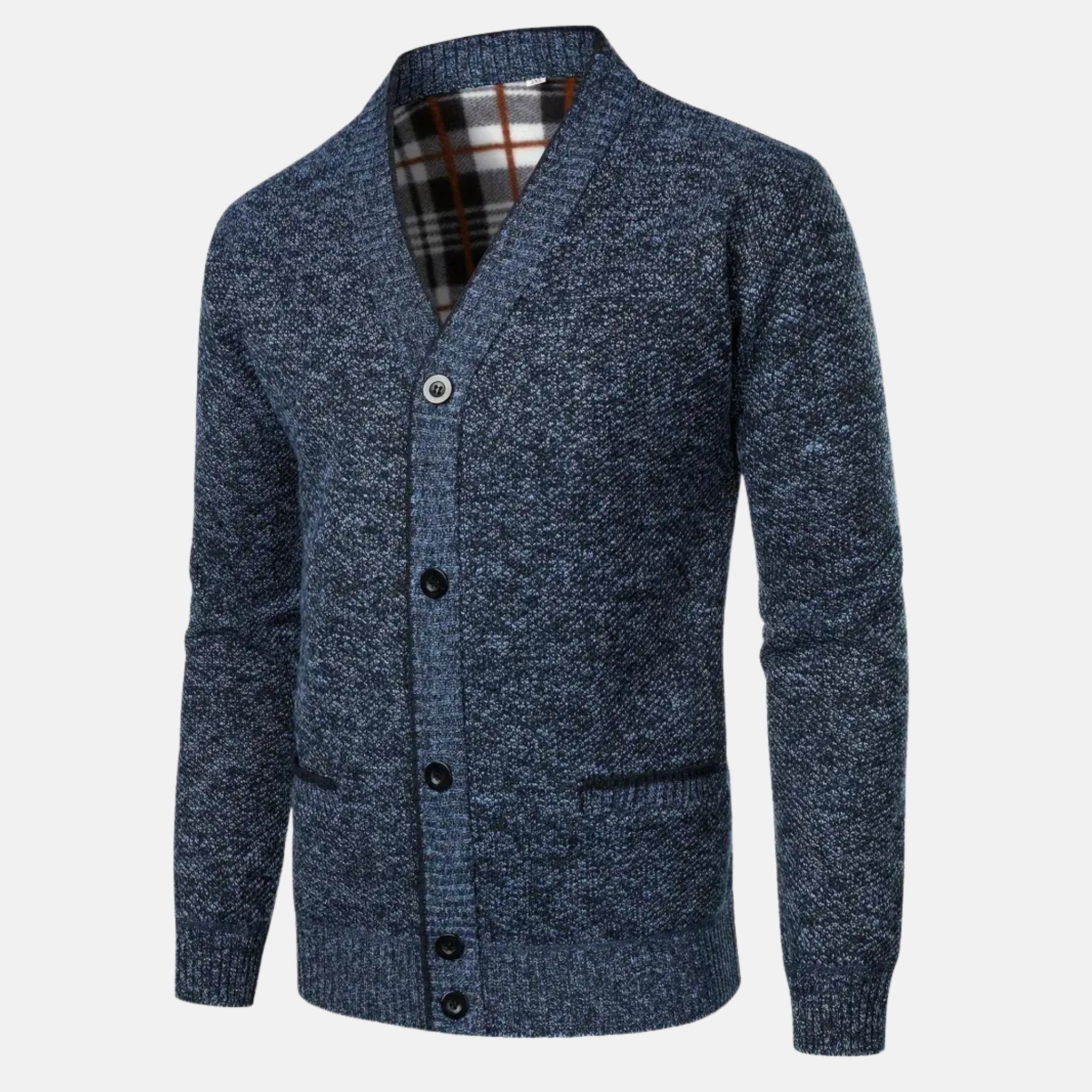 NolaKwin | Męski Gruby Sweter na Jesień i Zimę z Dekoltem w Serek