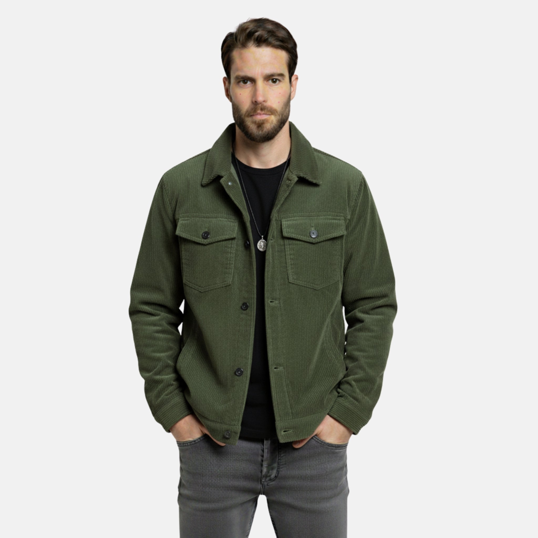 NolaKwin | Klasyczna męska kurtka z kordurowej tkaniny