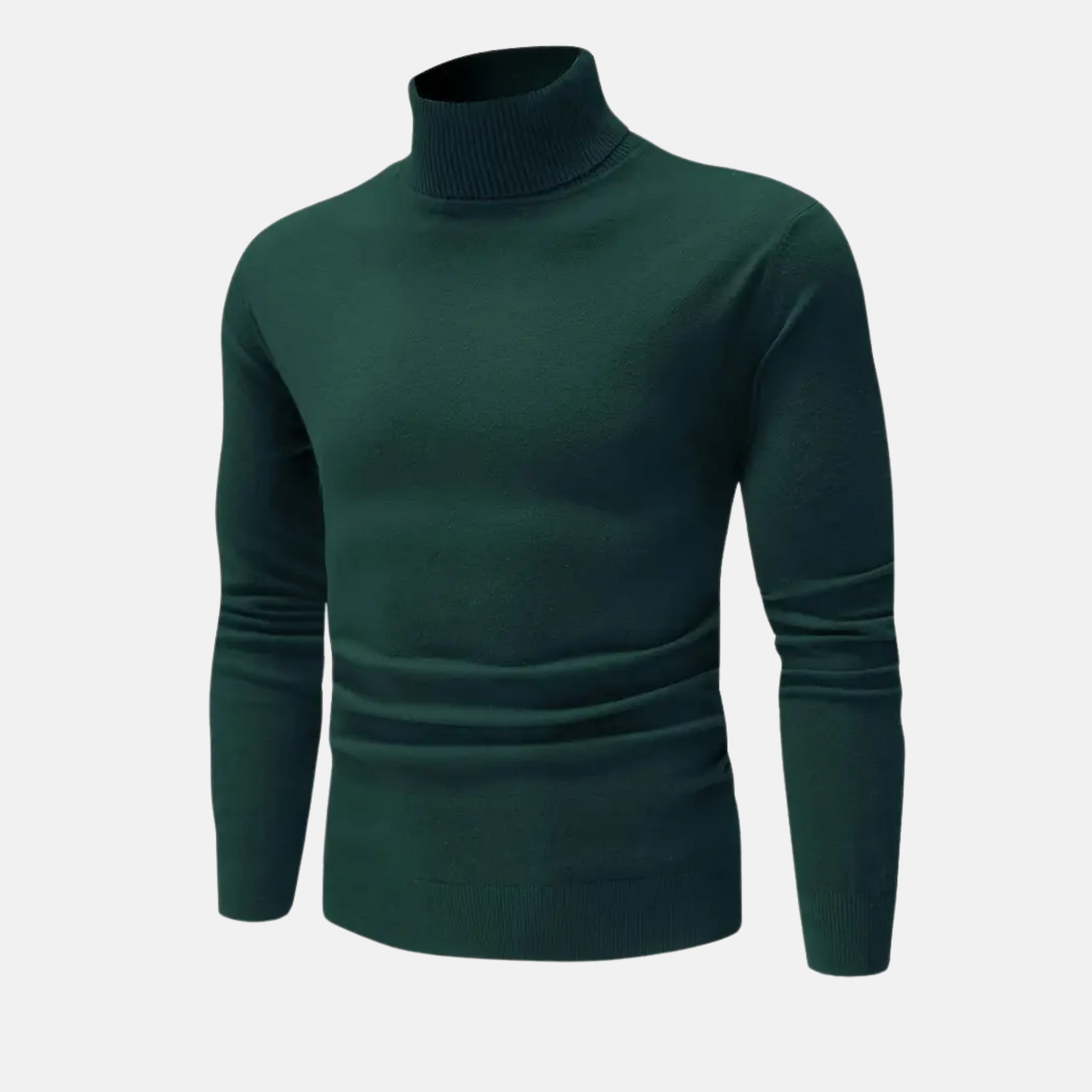 NolaKwin | Męskie T-shirty z Wysokim Kołnierzem - Gładkie, Slim Fit, Długie Rękawy