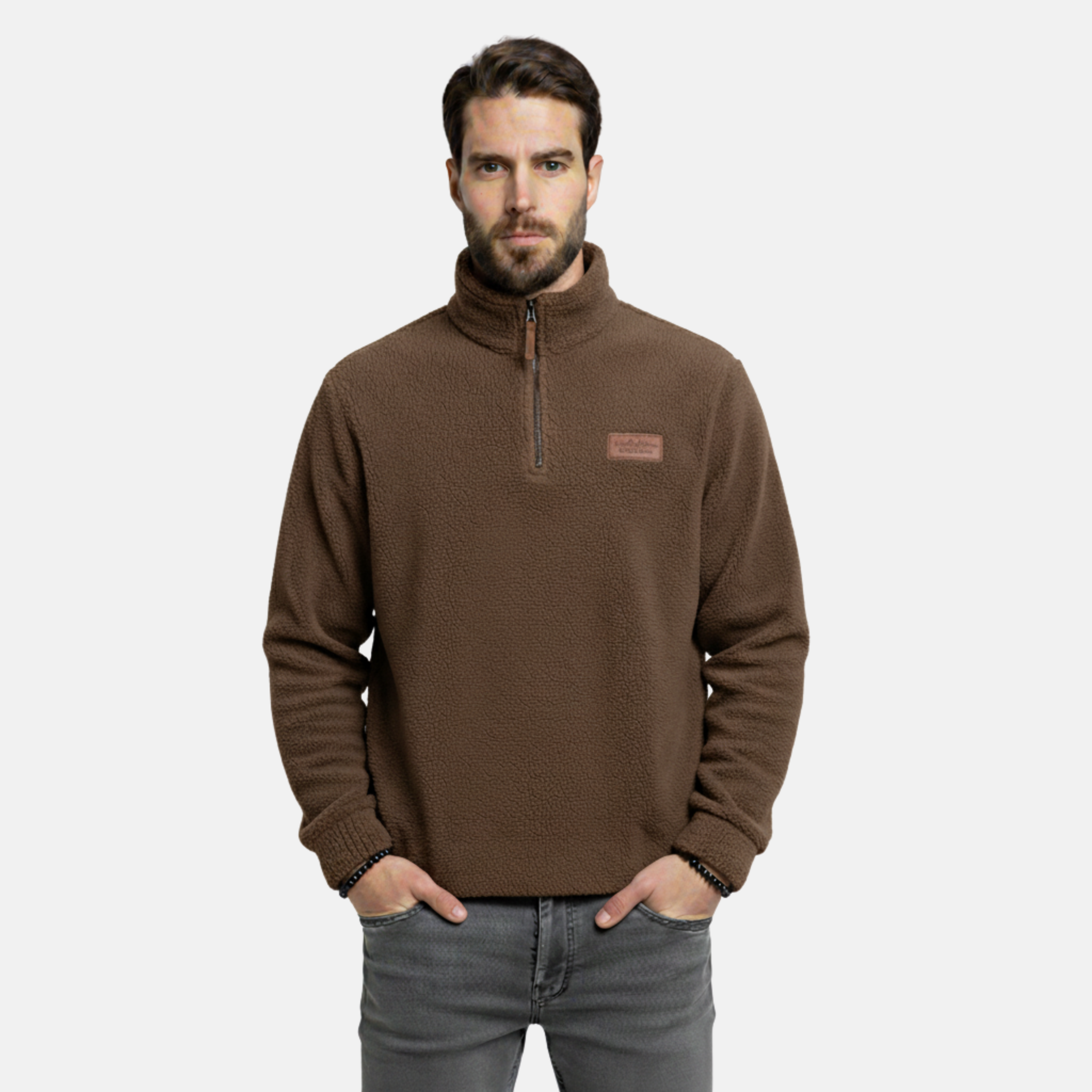 NolaKwin | Jesień Zima Ciepły Pulower Męski Casual Fleece Swetry Męskie Zamek