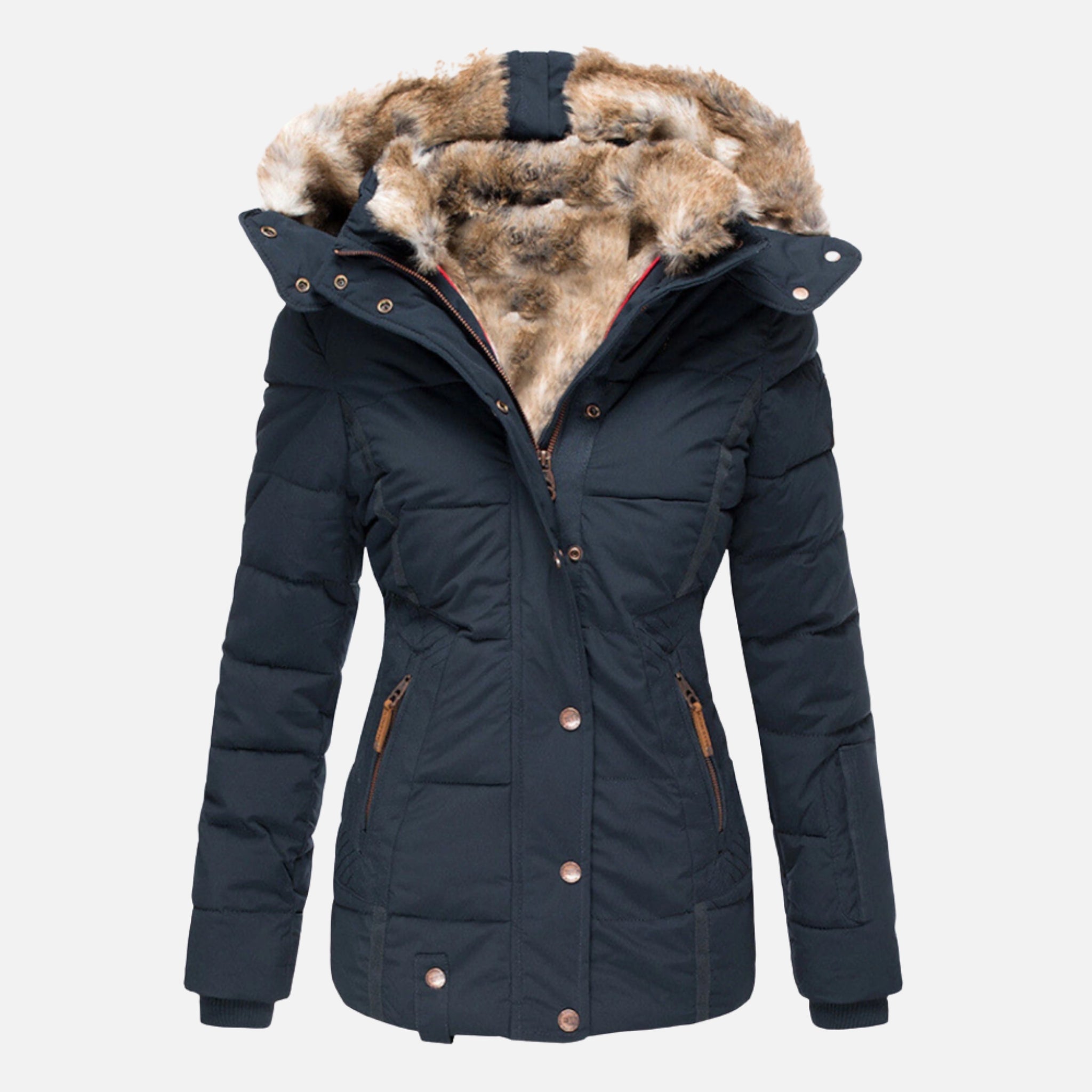 NolaKwin | Stylowa Damska Kurtka Zimowa z Bawełny - Ciepła z Kapturem