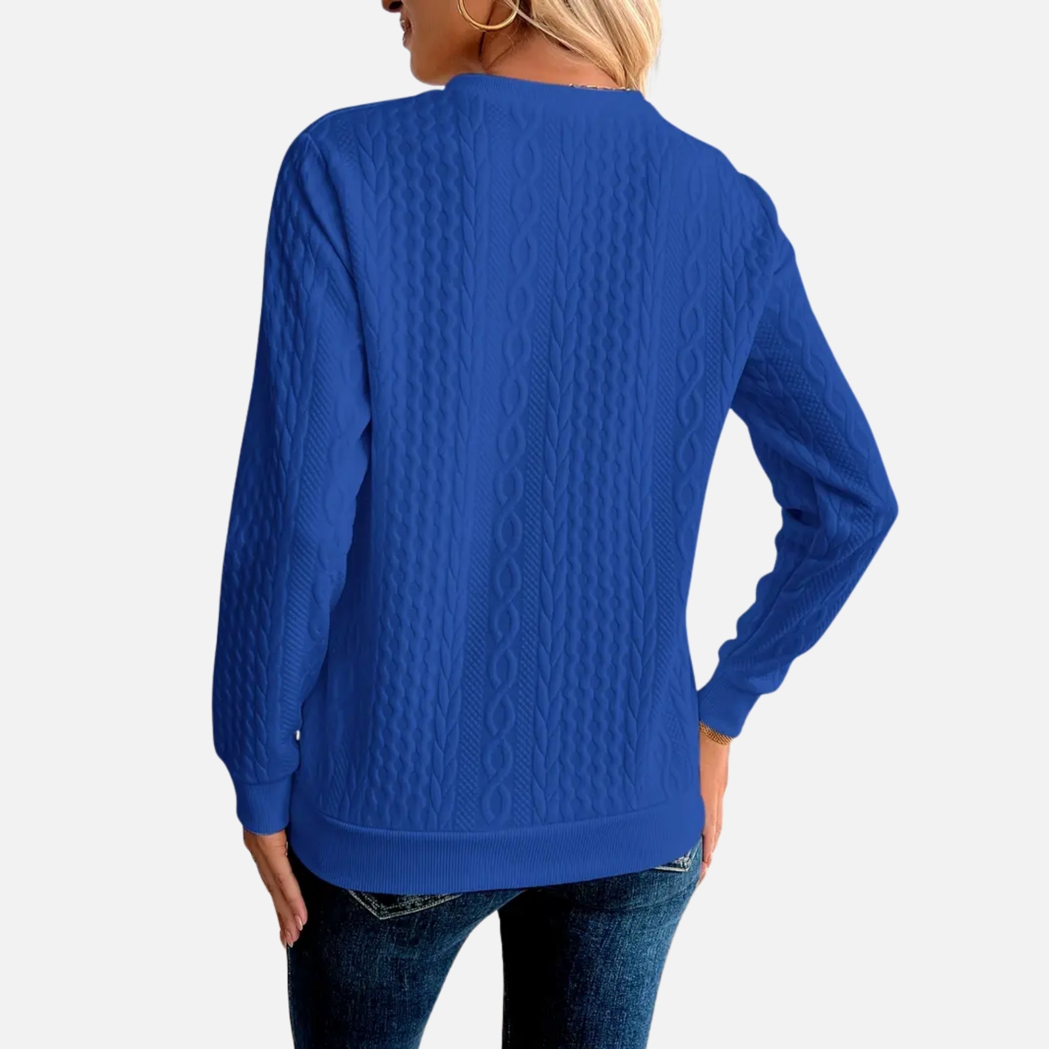 NolaKwin | Nowoczesny sweter damski z dekoltem w serek i zamkiem, stylowy i casualowy, jednokolorowy, z długimi rękawami