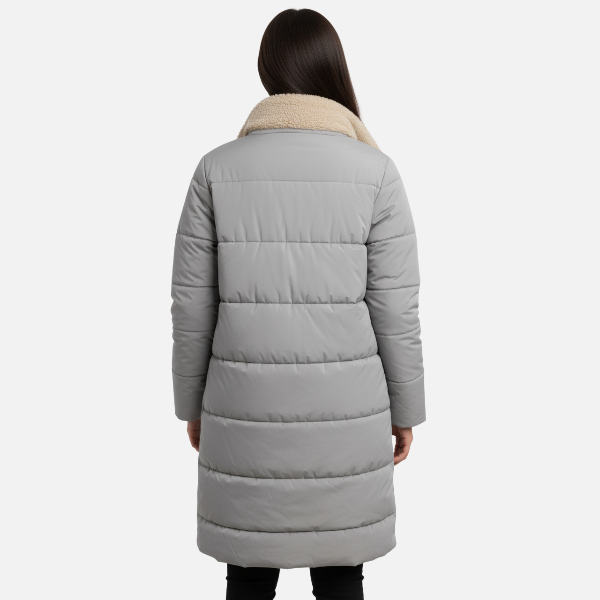 NolaKwin | Stylowa damska długa kurtka puchowa z kapturem na zimę