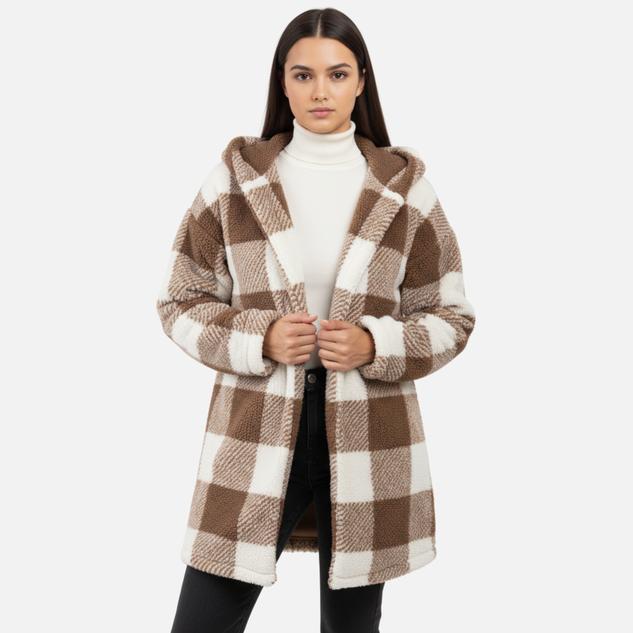 NolaKwin | Kobieca pluszowa kurtka zapinana na guziki z długim rękawem