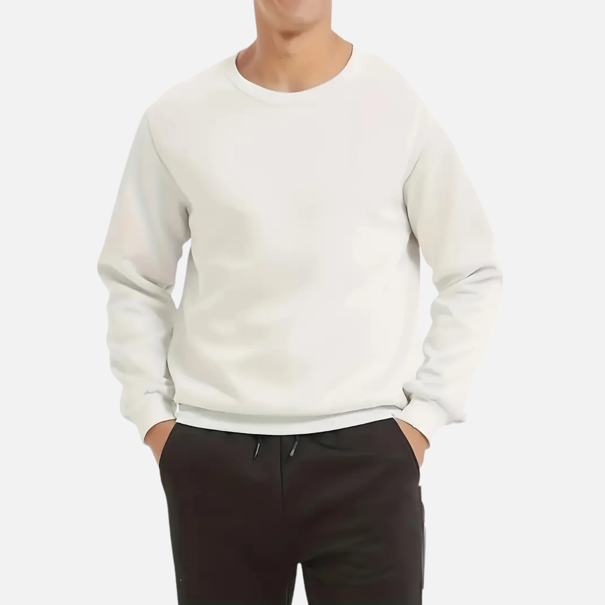 NolaKwin | Nowy Męski Jednoczęściowy Dres z Okrągłym Dekoltem i Swetrem