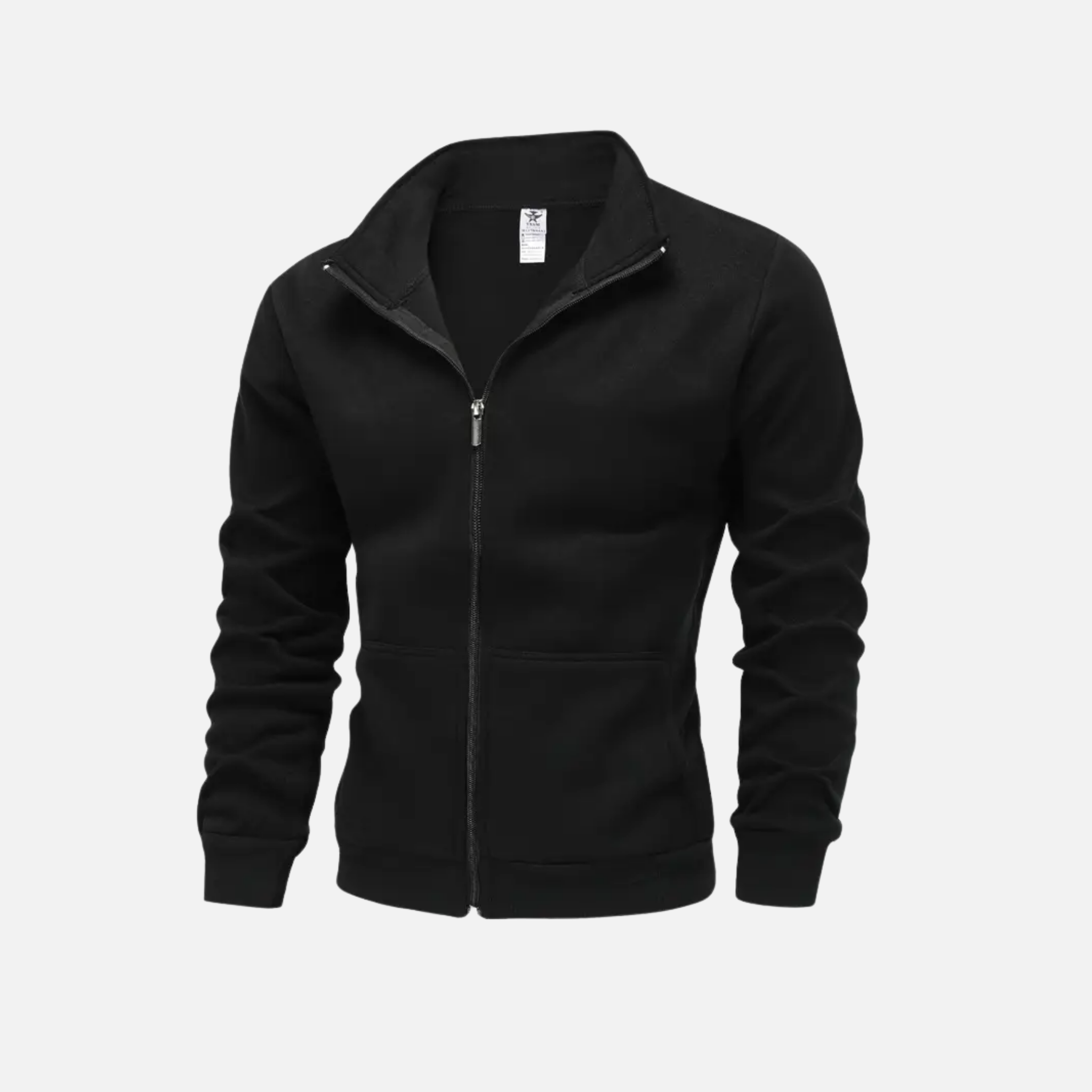 NolaKwin | Męska Jesienna Kurtka z Długim Rękawem i Zamkiem - Ciepła, Jednolita Kolorystyka