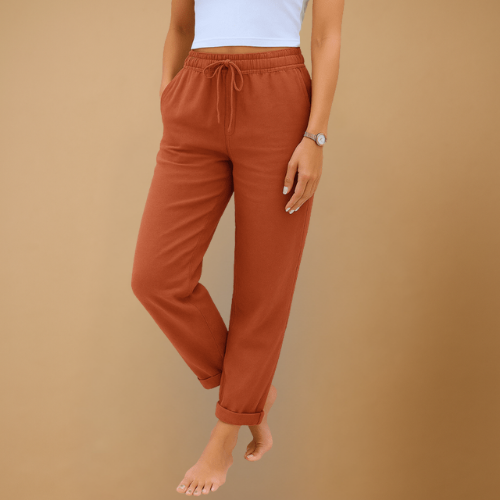 Premium damskie spodnie stretch z lnu – oddychające i lekkie