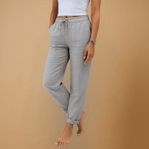 Premium damskie spodnie stretch z lnu – oddychające i lekkie